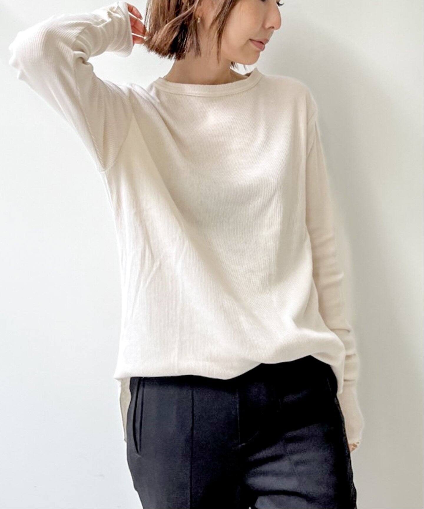 Rib L/S T-SH（Tシャツ／カットソー）｜L 