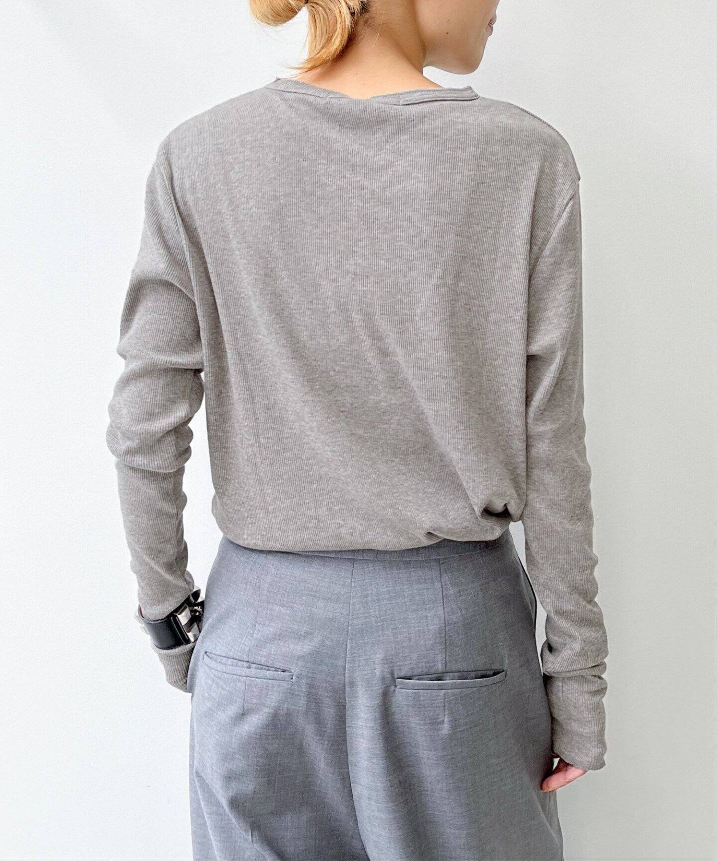Rib L/S T-sh（Tシャツ／カットソー）｜L