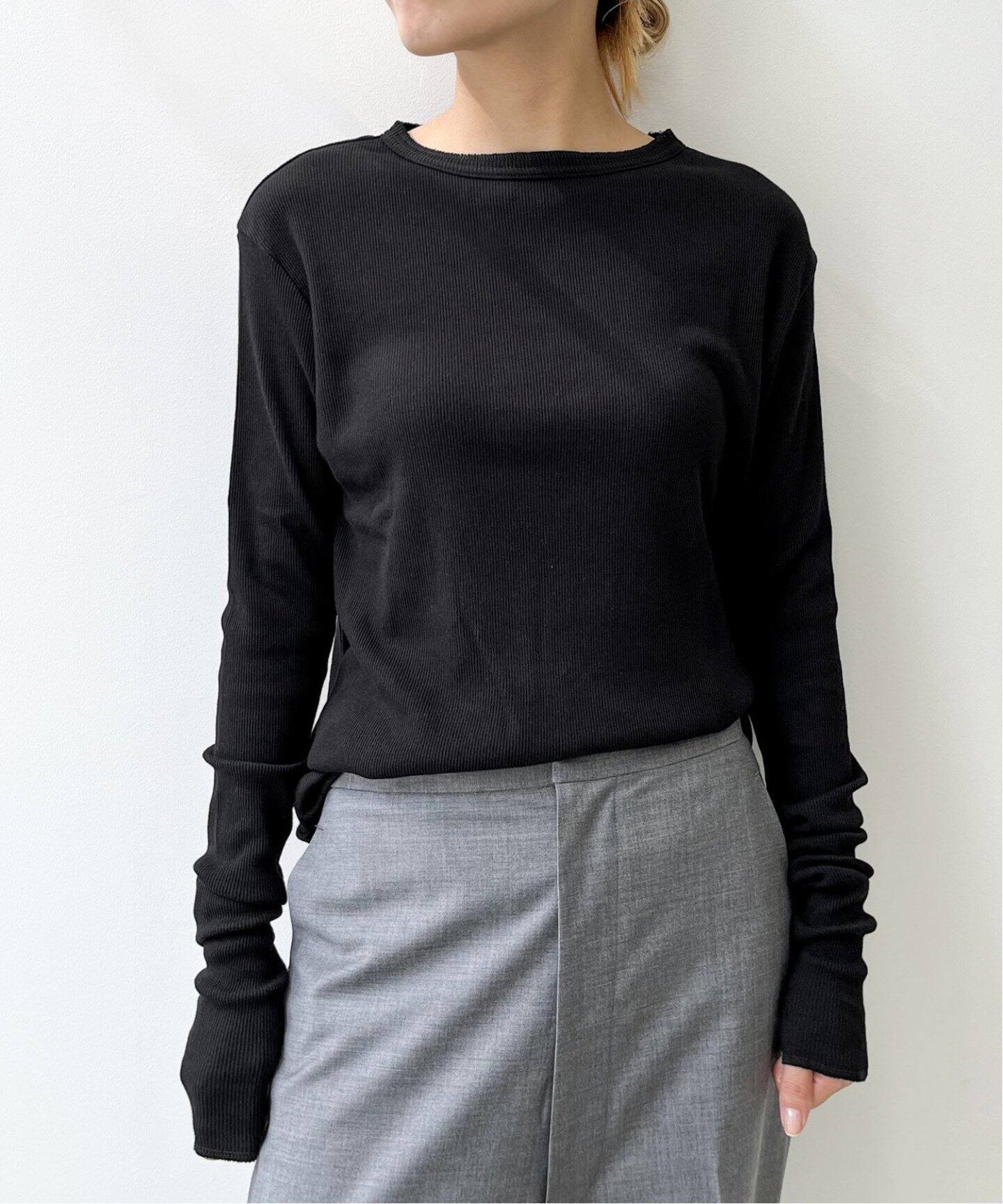 Rib L/S T-sh（Tシャツ／カットソー）｜L