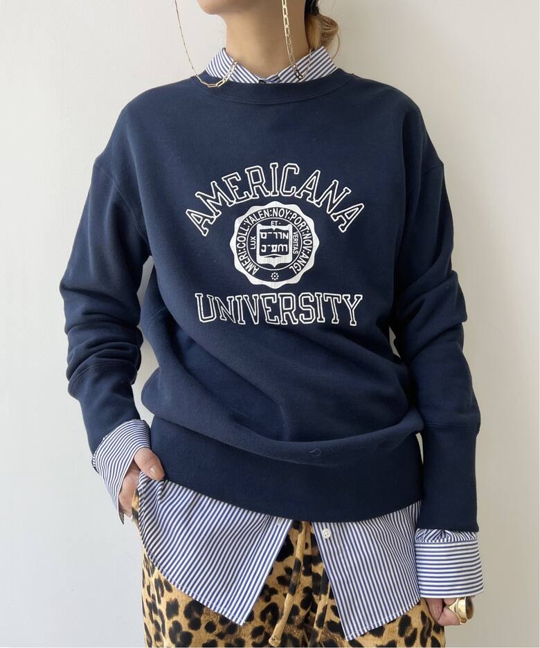 Americana/アメリカーナ】College C/N Sweat（パーカー）｜L 