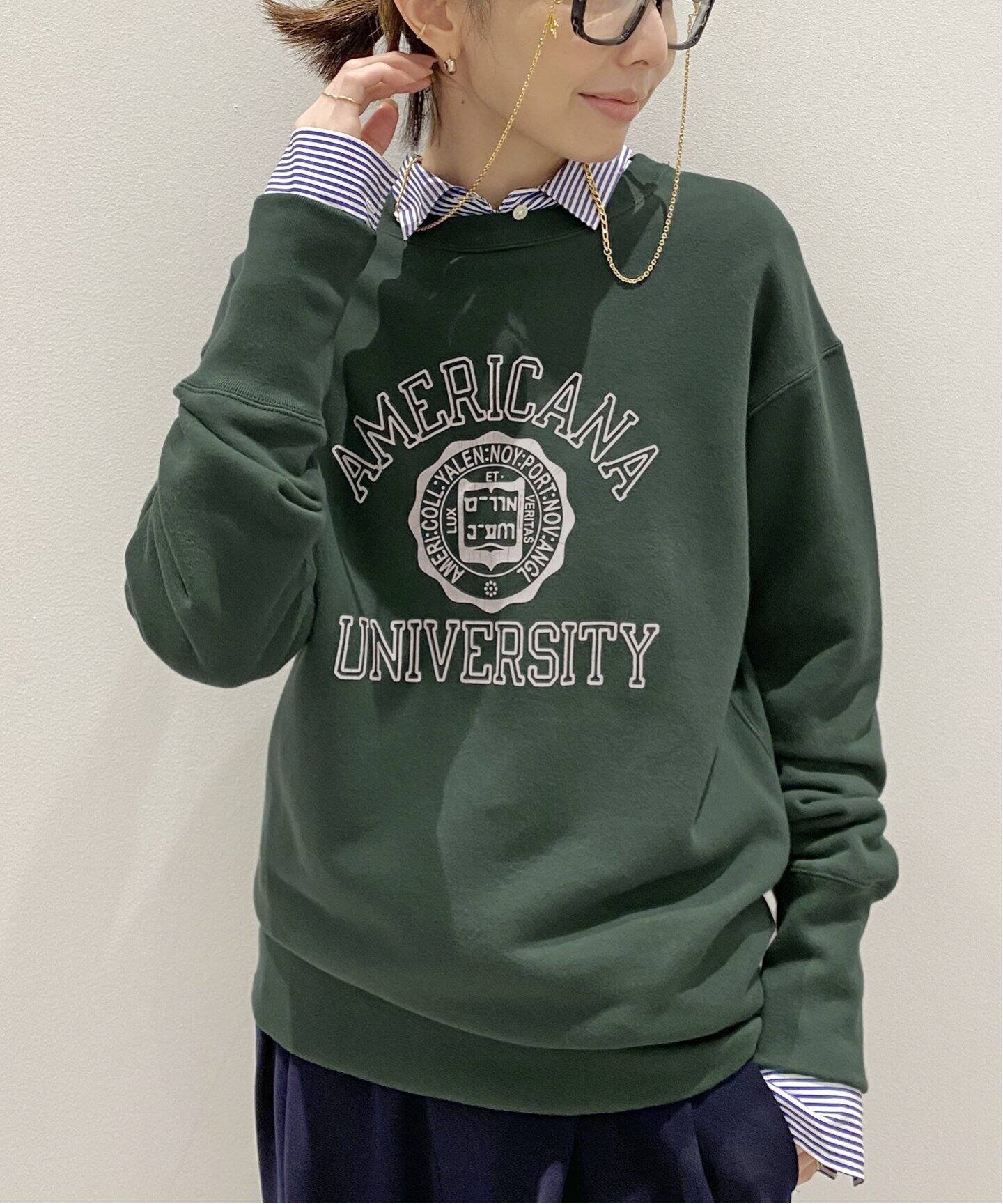 Americana/アメリカーナ】College C/N Sweat（パーカー）｜L 