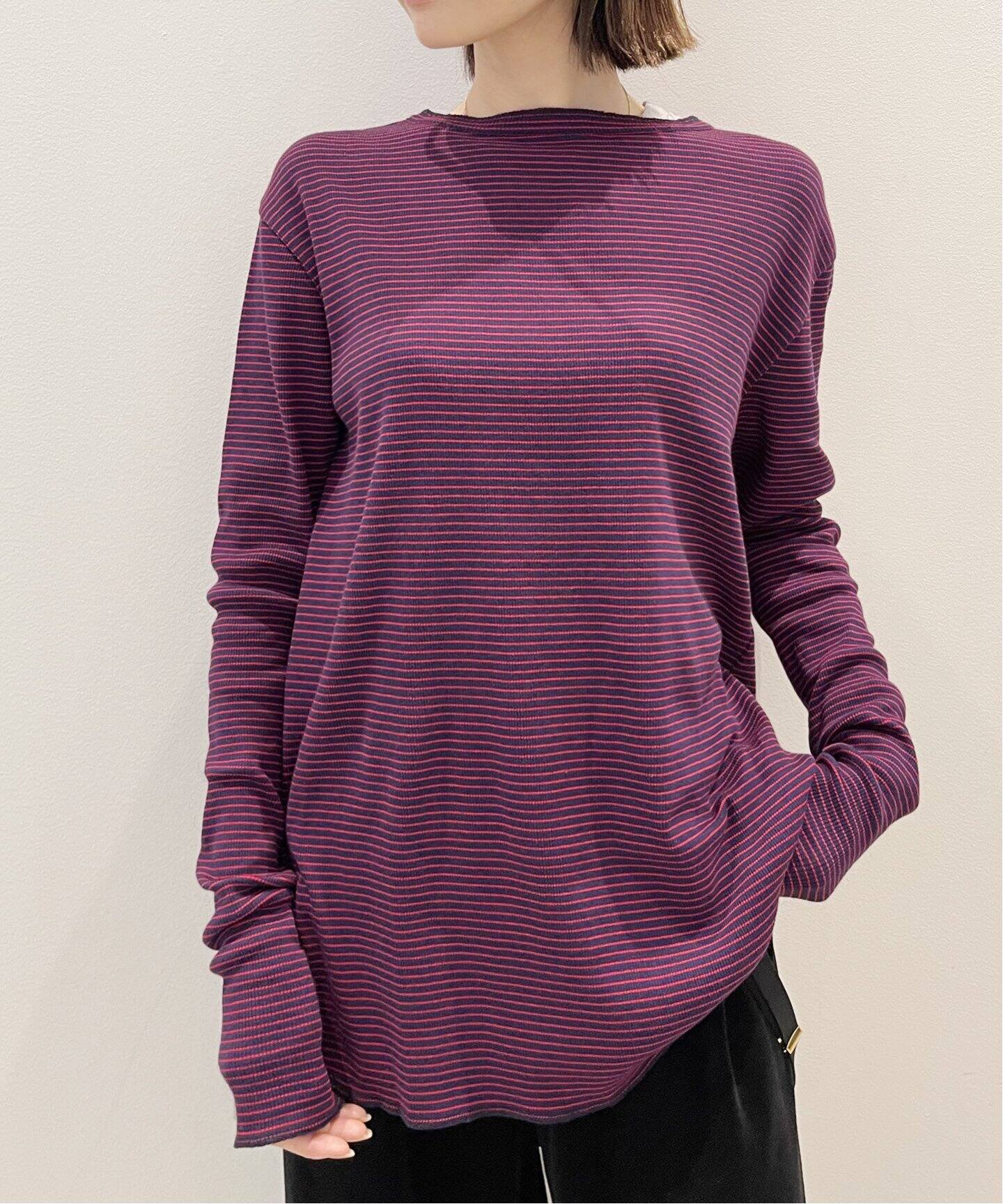 Border Rib Longsleeve T-sh（Tシャツ／カットソー）｜L