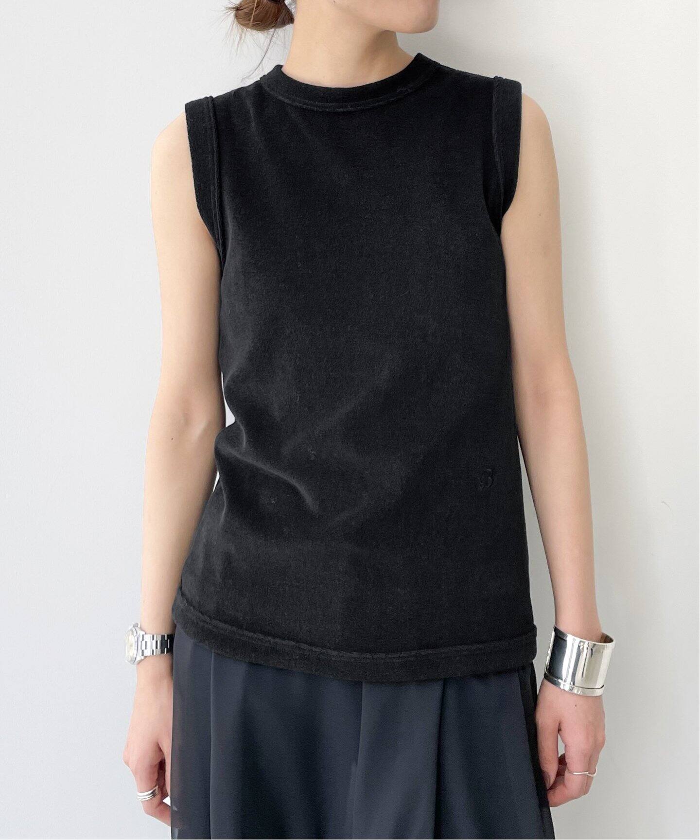 MADISON BLUE/マディソンブルー】CREWNECK SLEEVELESS TEE PILE 