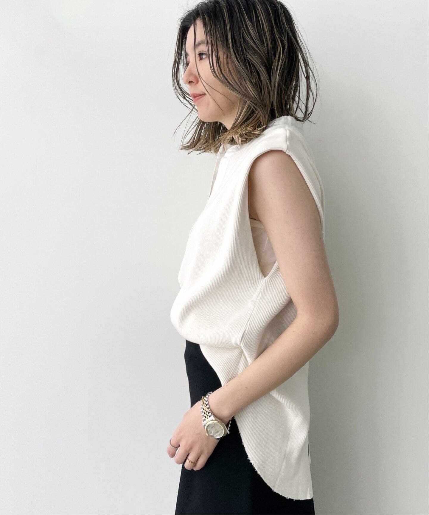 R JUBILEE / アールジュビリー】Big Rib Henly Neck Tops（Tシャツ 