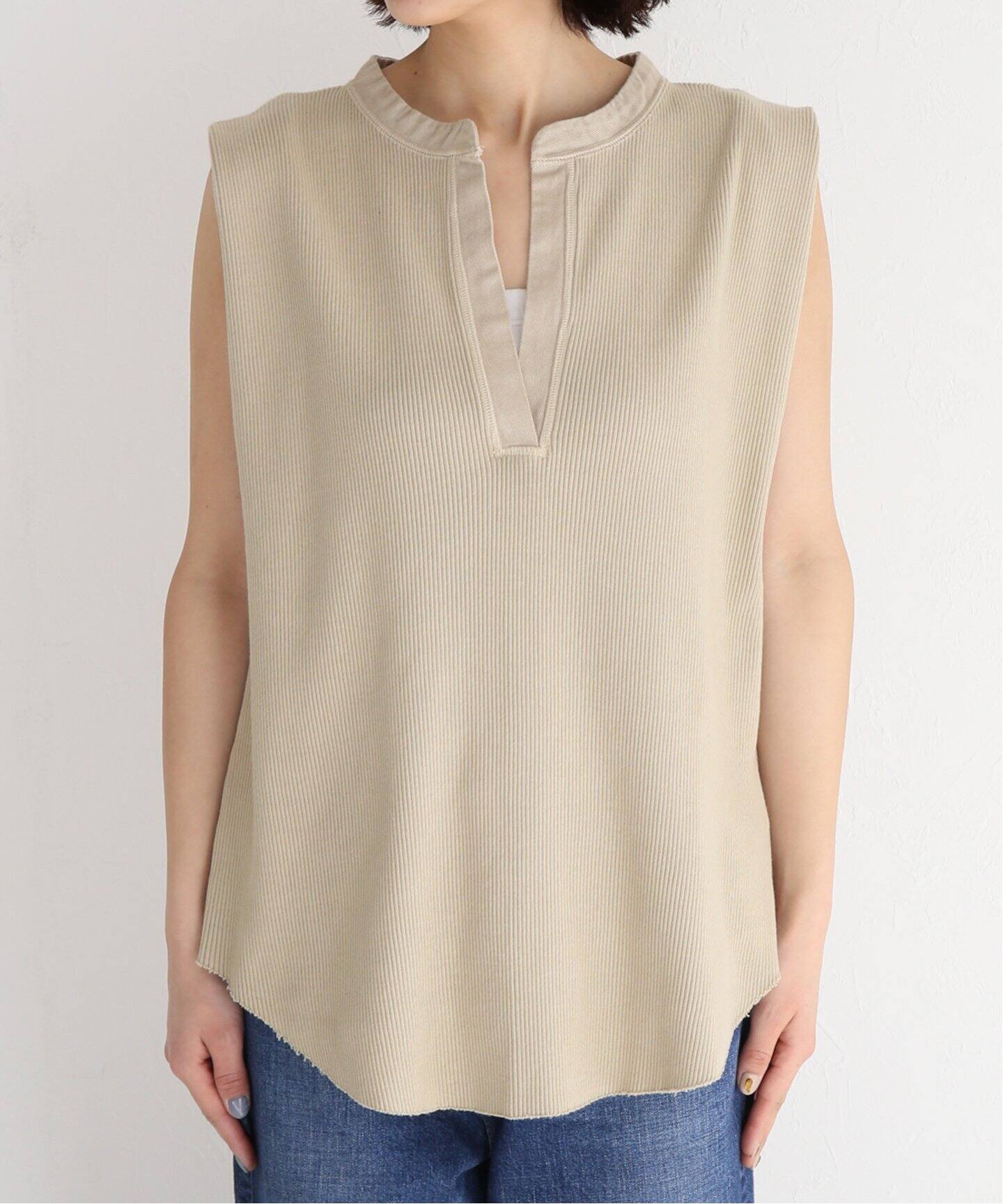R JUBILEE / アールジュビリー】Big Rib Henly Neck Tops（Tシャツ 