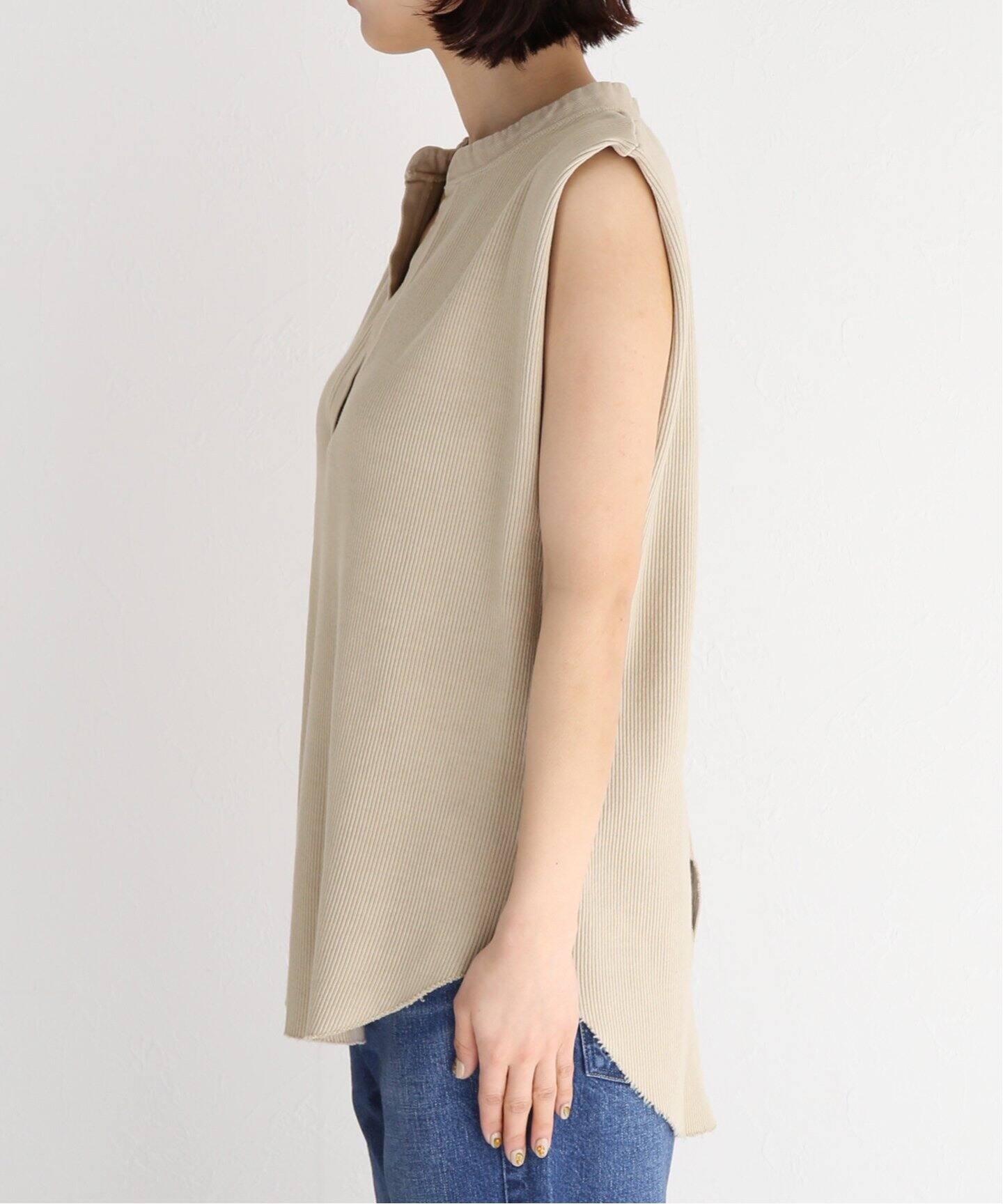 R JUBILEE / アールジュビリー】Big Rib Henly Neck Tops（Tシャツ 