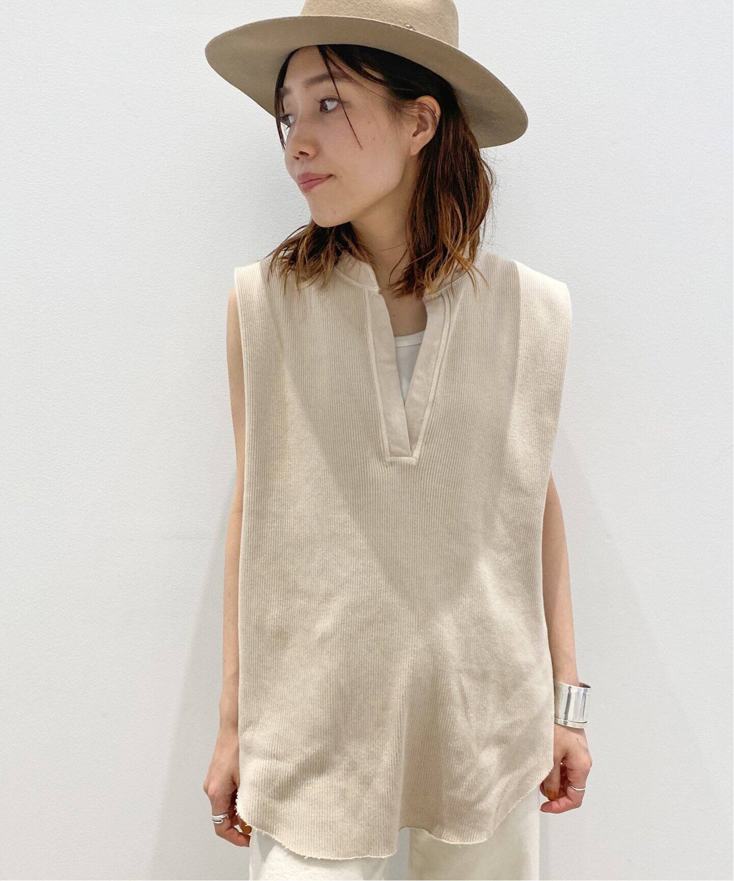 R JUBILEE / アールジュビリー】Big Rib Henly Neck Tops（Tシャツ 