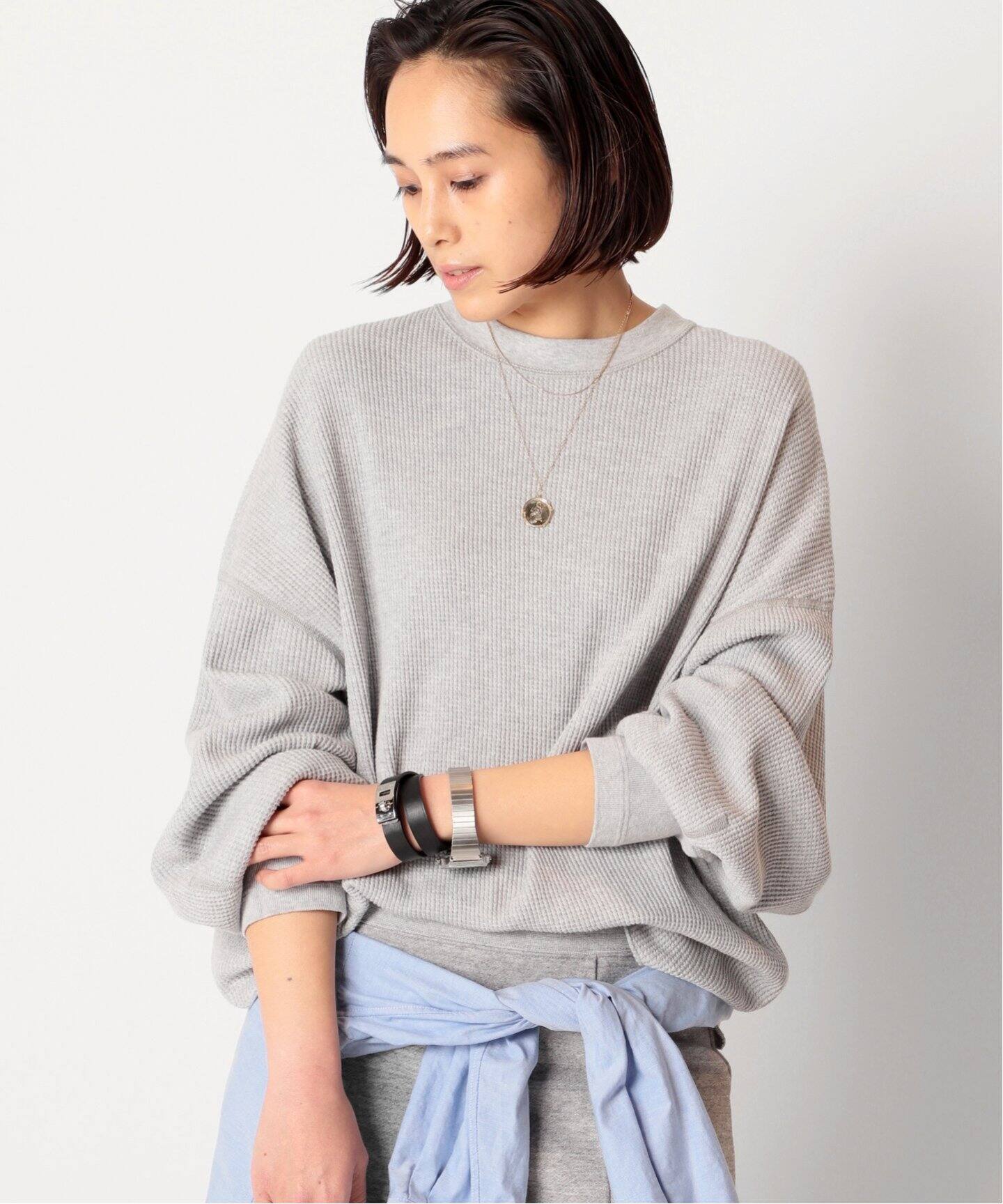 AMERICANA/アメリカーナ】 ボリュームスリーブ サーマルプルオーバー 