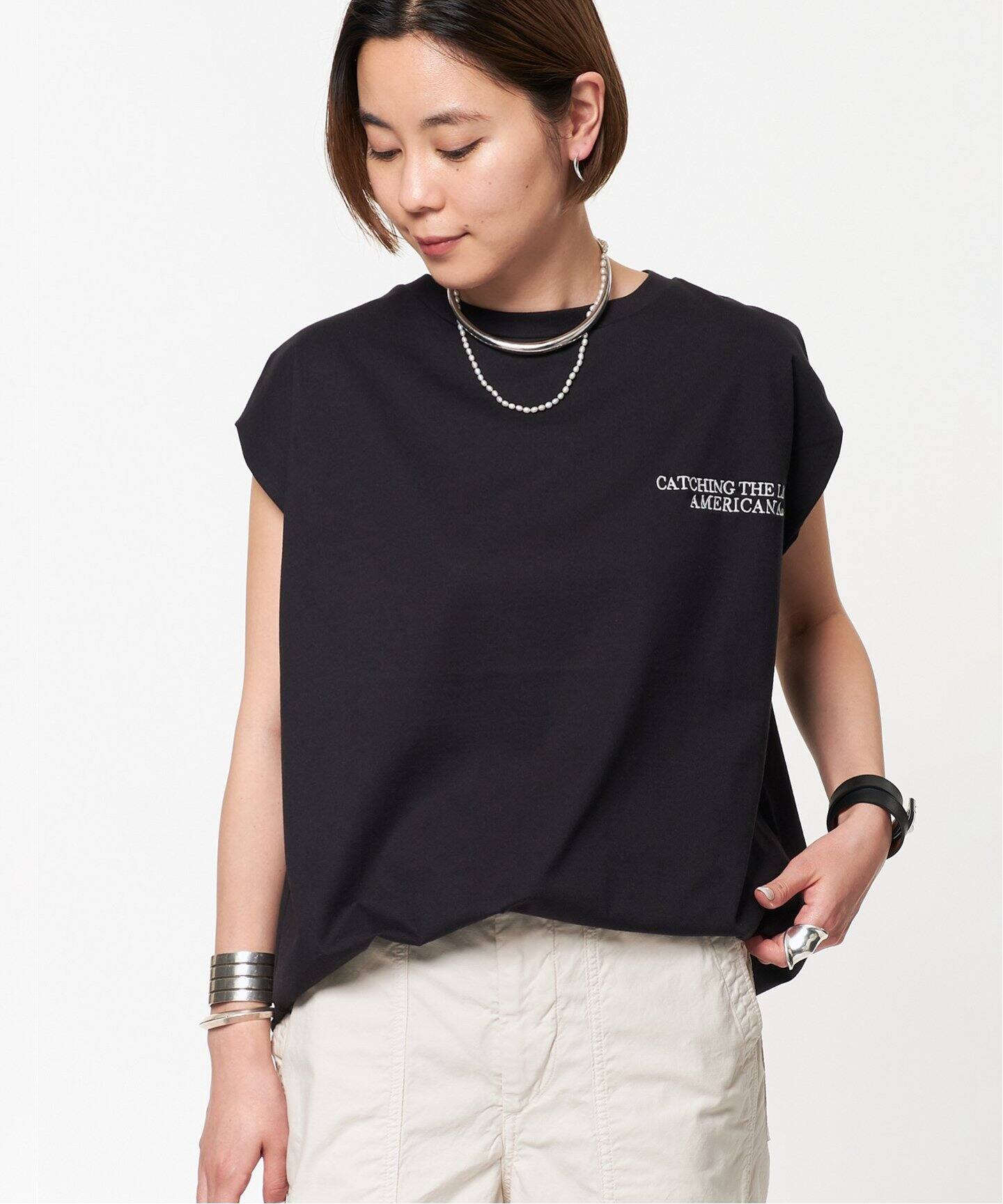 AMERICANA/アメリカーナ】エンブロイダリーTシャツ（Tシャツ 