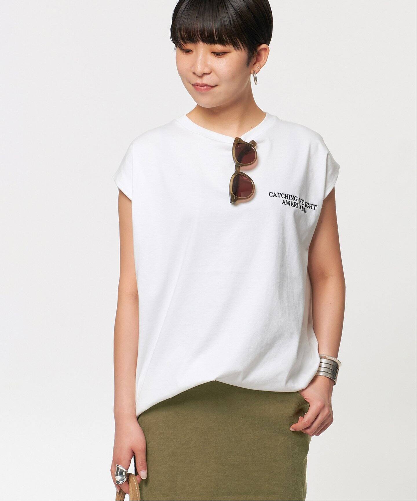AMERICANA/アメリカーナ】エンブロイダリーTシャツ（Tシャツ 