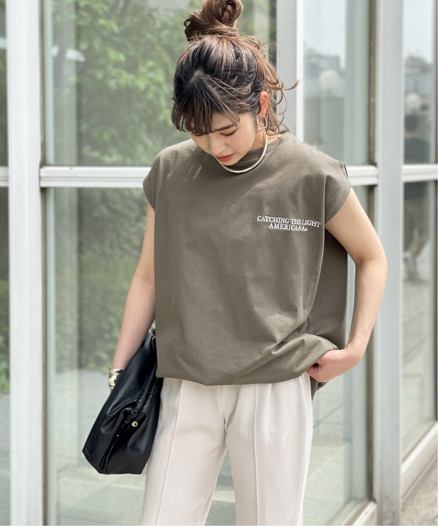 AMERICANA/アメリカーナ】エンブロイダリーTシャツ（Tシャツ 
