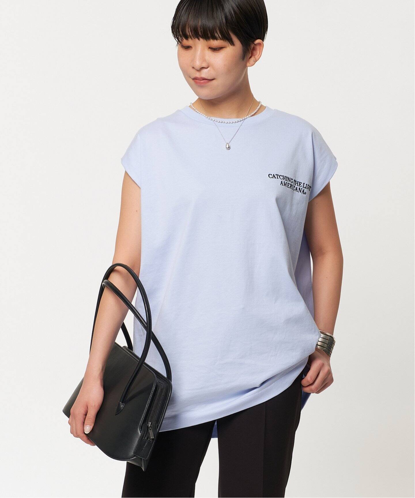 AMERICANA/アメリカーナ】エンブロイダリーTシャツ（Tシャツ 