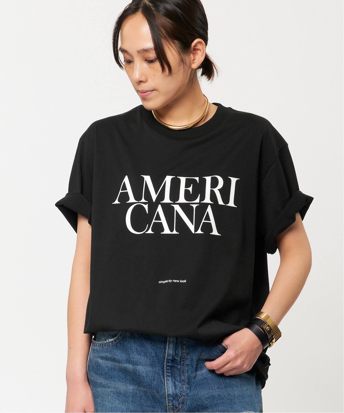 AMERICANA/アメリカーナ】ロゴTシャツ（Tシャツ／カットソー ｜半袖(T  