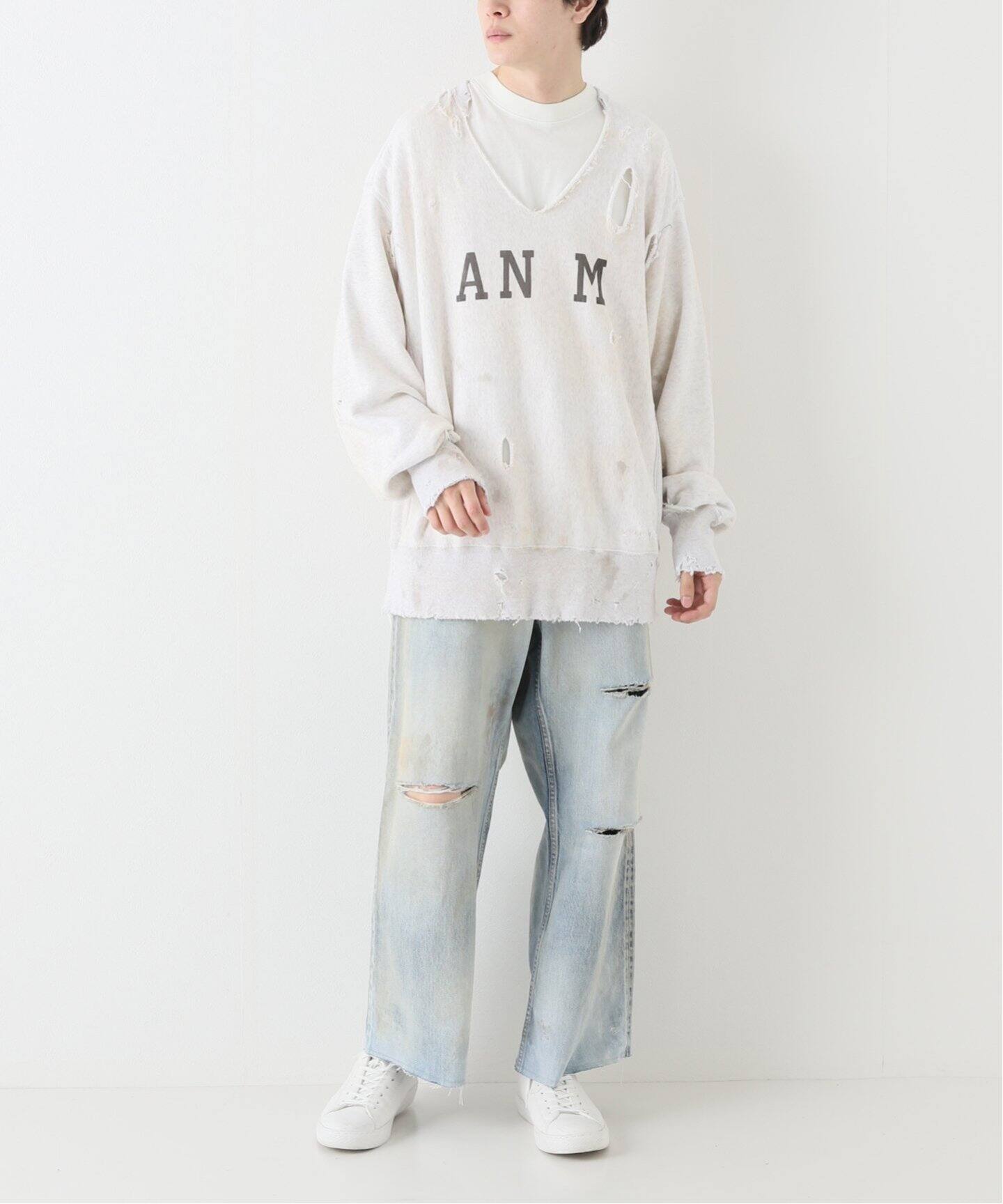 ANCELLM AN M CRASH CREWNECK SWEAT SHIRT | ヤマダウェブコム