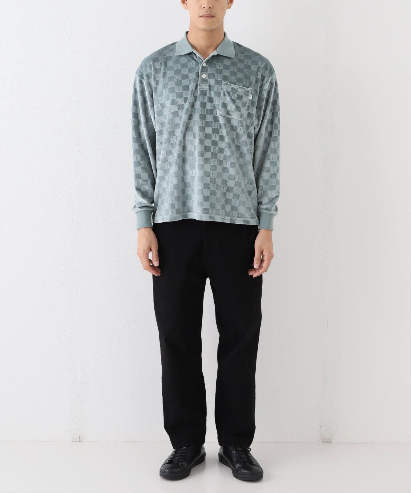 BoTT / ボット】Checkerboard Velour ポロ（Tシャツ／カットソー 