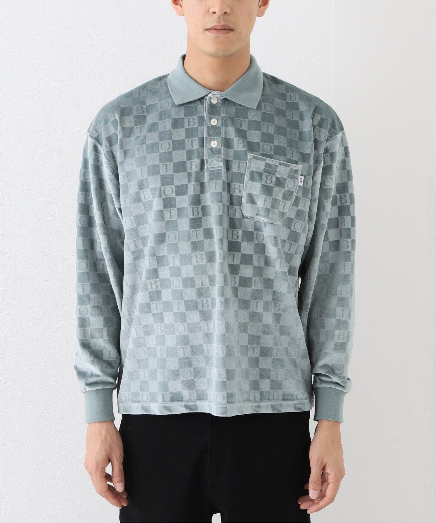 BoTT / ボット】Checkerboard Velour ポロ（Tシャツ／カットソー 
