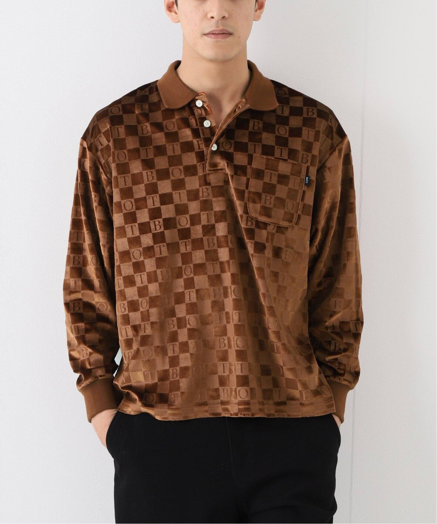 BOTT Checkerboard Velour Polo トップス