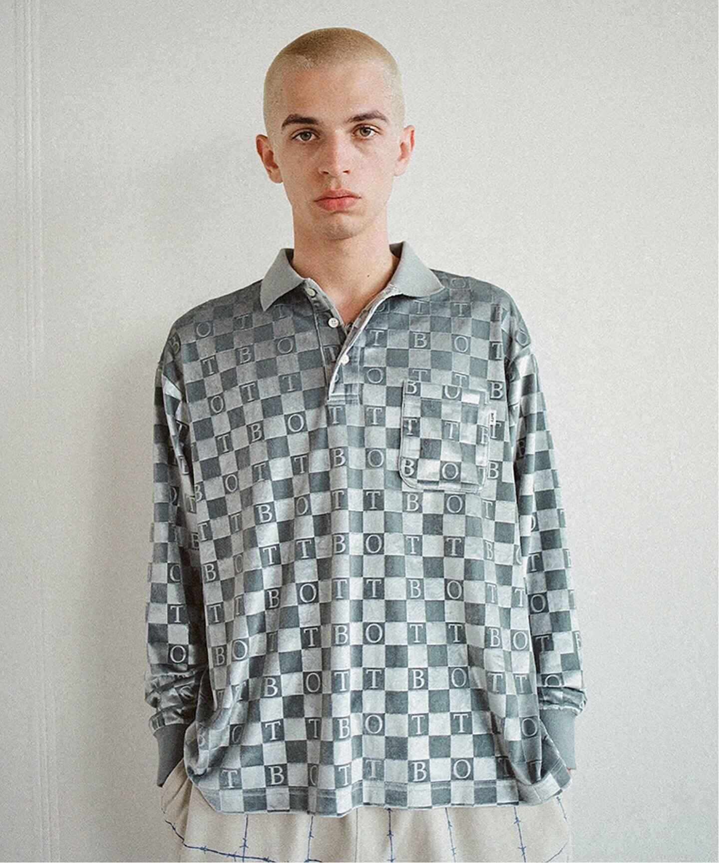 BoTT / ボット】Checkerboard Velour ポロ（Tシャツ／カットソー 