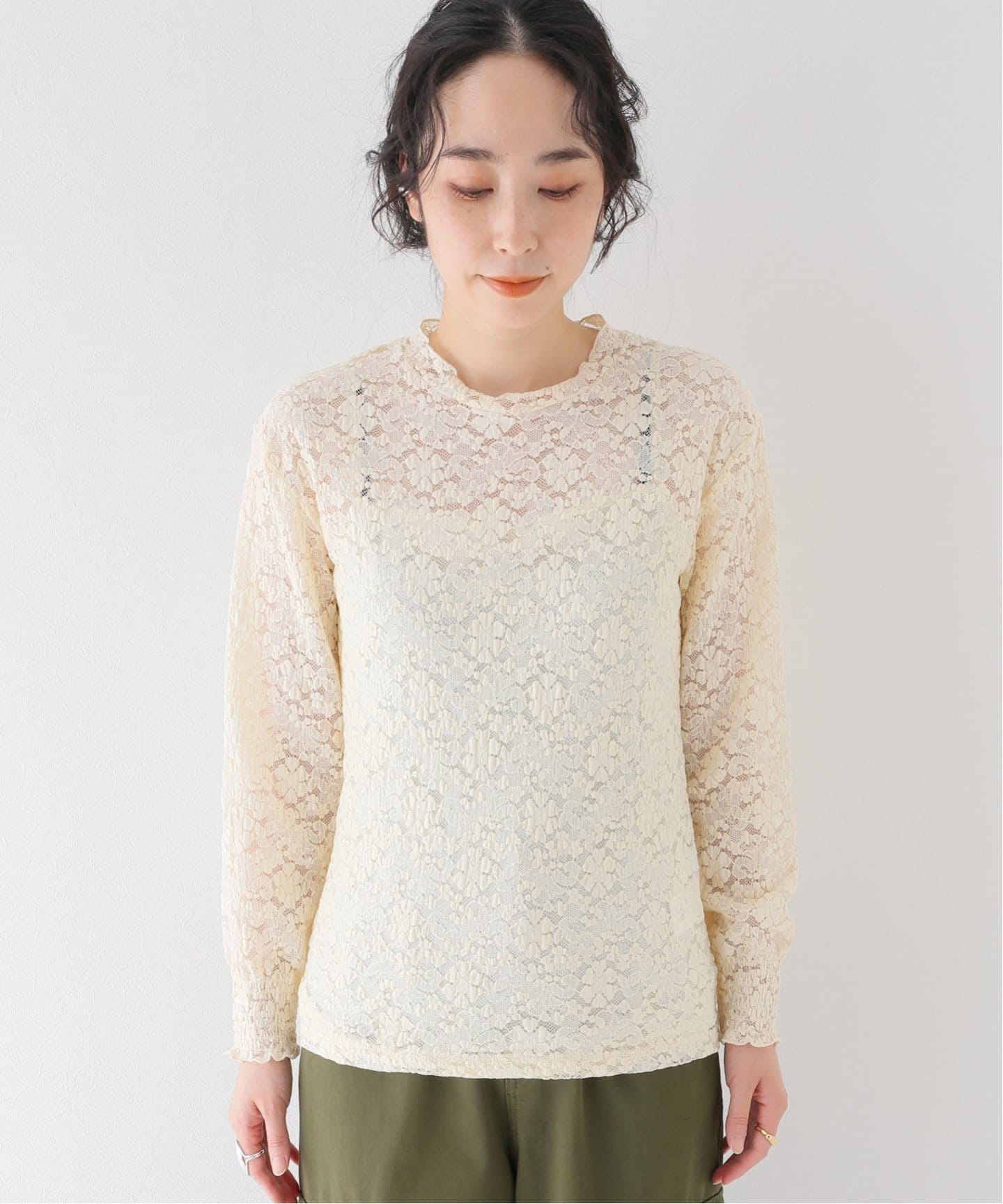 ストレッチレースプルオーバー（Tシャツ／カットソー）｜B.C