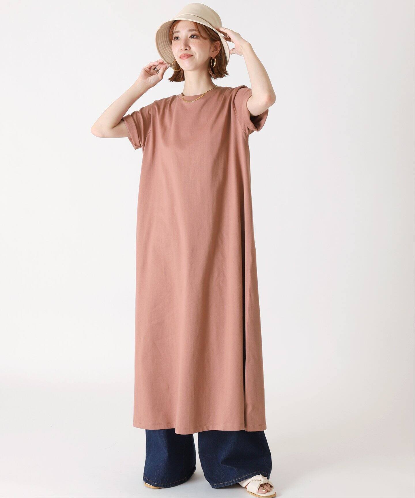 追加 五分袖度詰めワンピース B C Stock ベーセーストック 公式のファッション通販 Baycrew S Store