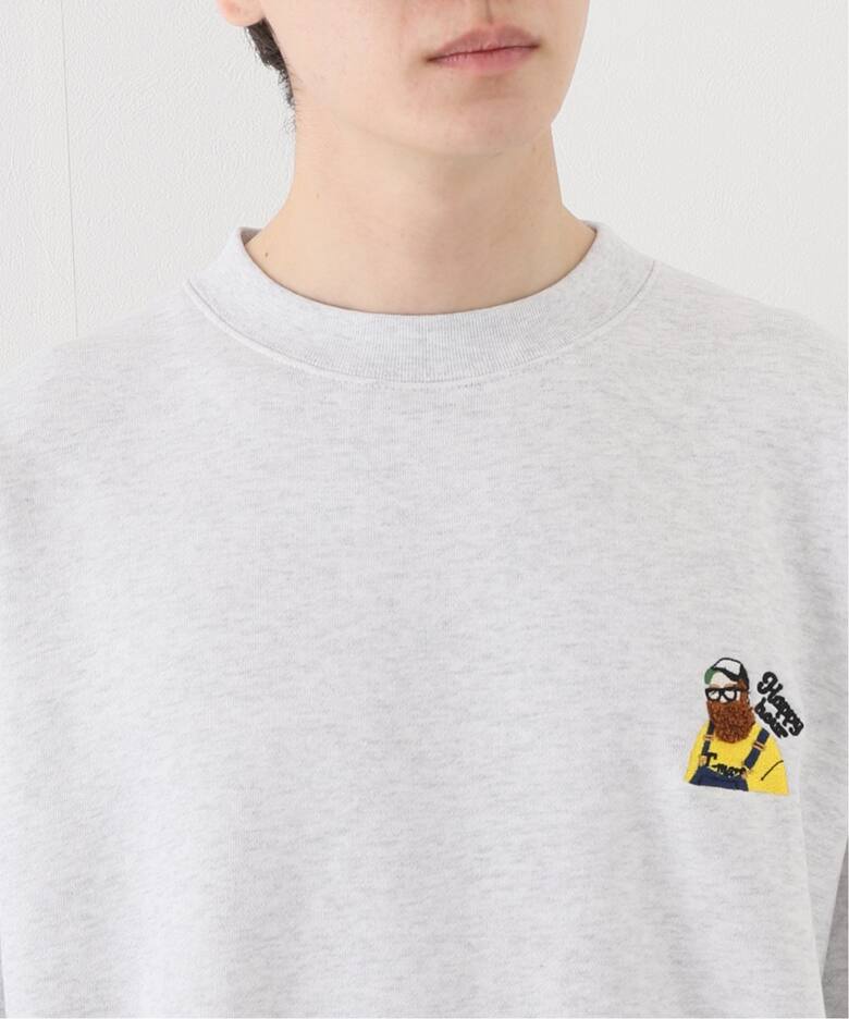 オーバーサイズ 刺繍裏起毛スウェット”FLOWER MOJYA”（Tシャツ 