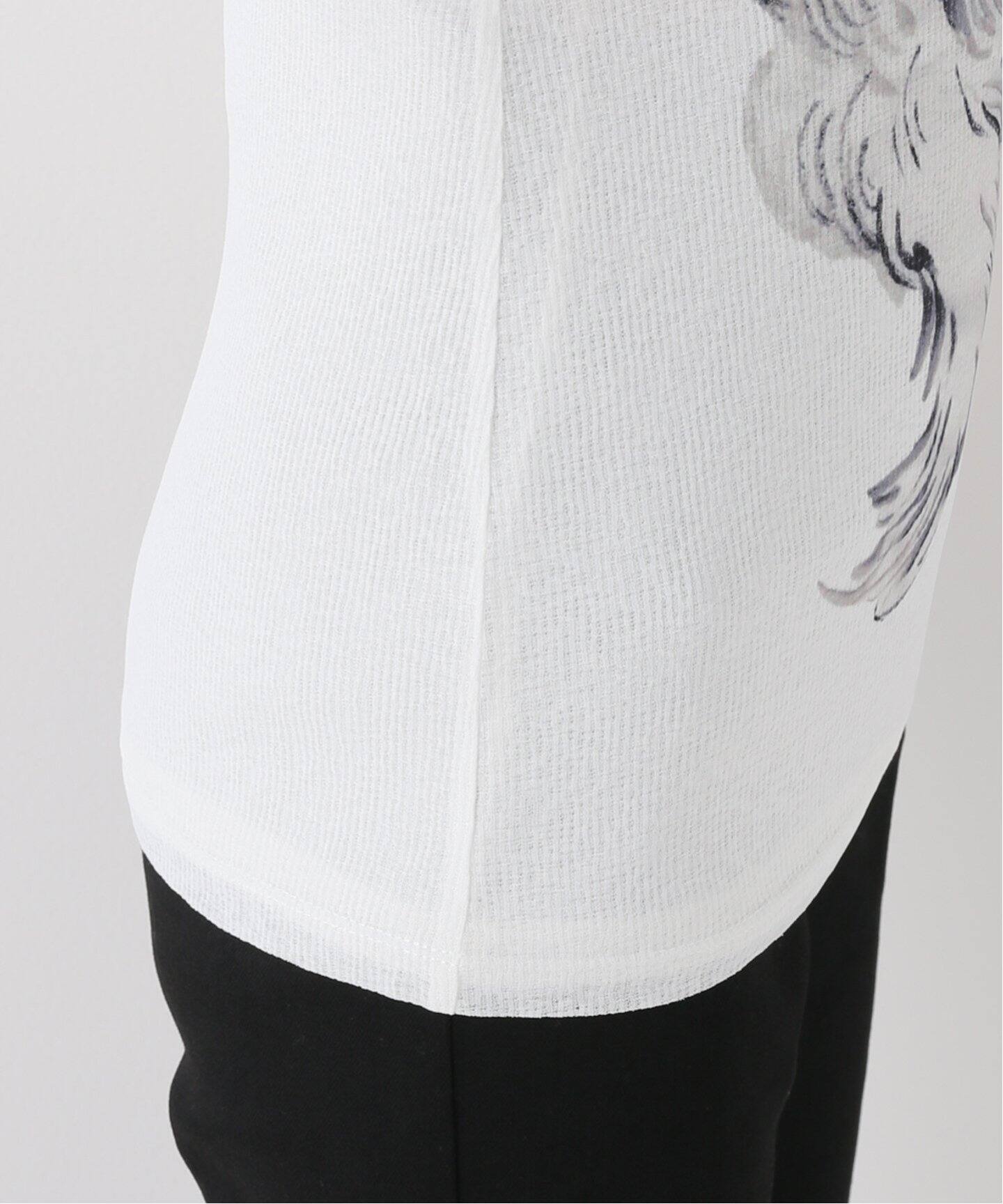YUHAN WANG/ユハン ワン】printed odd eye cat top（Tシャツ