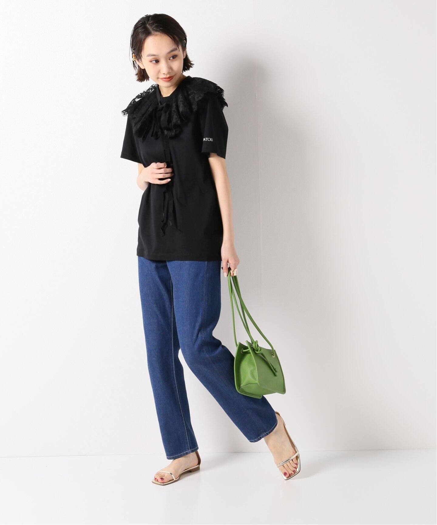 PATOUつけ襟付きカットソー 