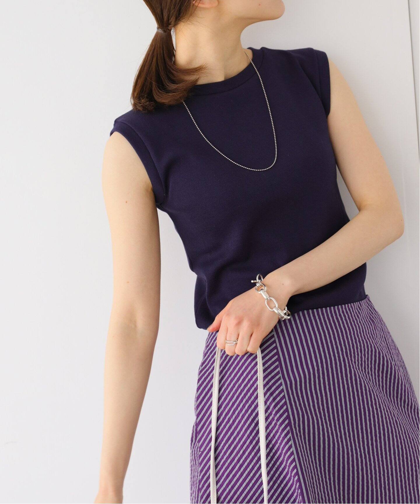 AURALEE/オーラリー】IENA 別注 LUSTER リブノースリーブTシャツ  