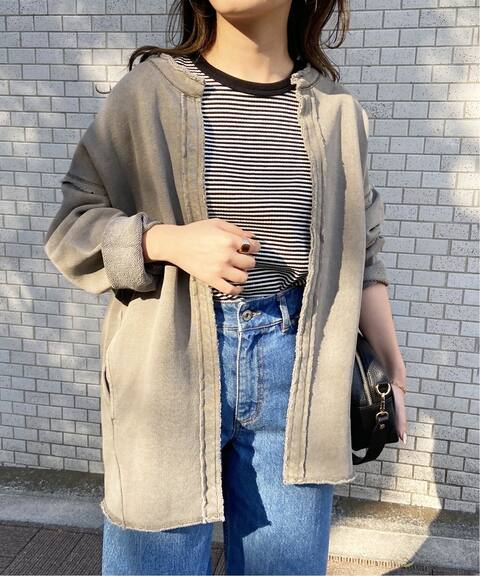 追加 裏毛ノーカラーカーディガン Slobe Iena スローブ イエナ 公式のファッション通販 Baycrew S Store