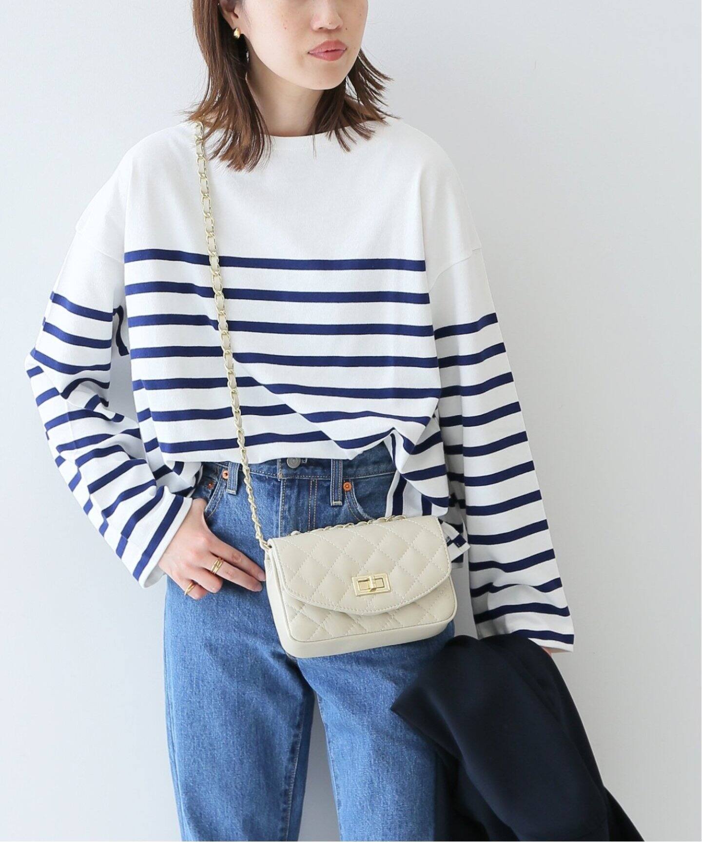 IENA SLOBE ブークレプルオーバー ボーダー パフ