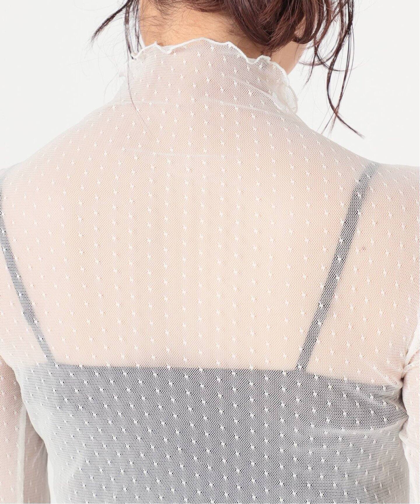 追加》IENA LA BOUCLE ドットチュールタートルネック（Tシャツ  