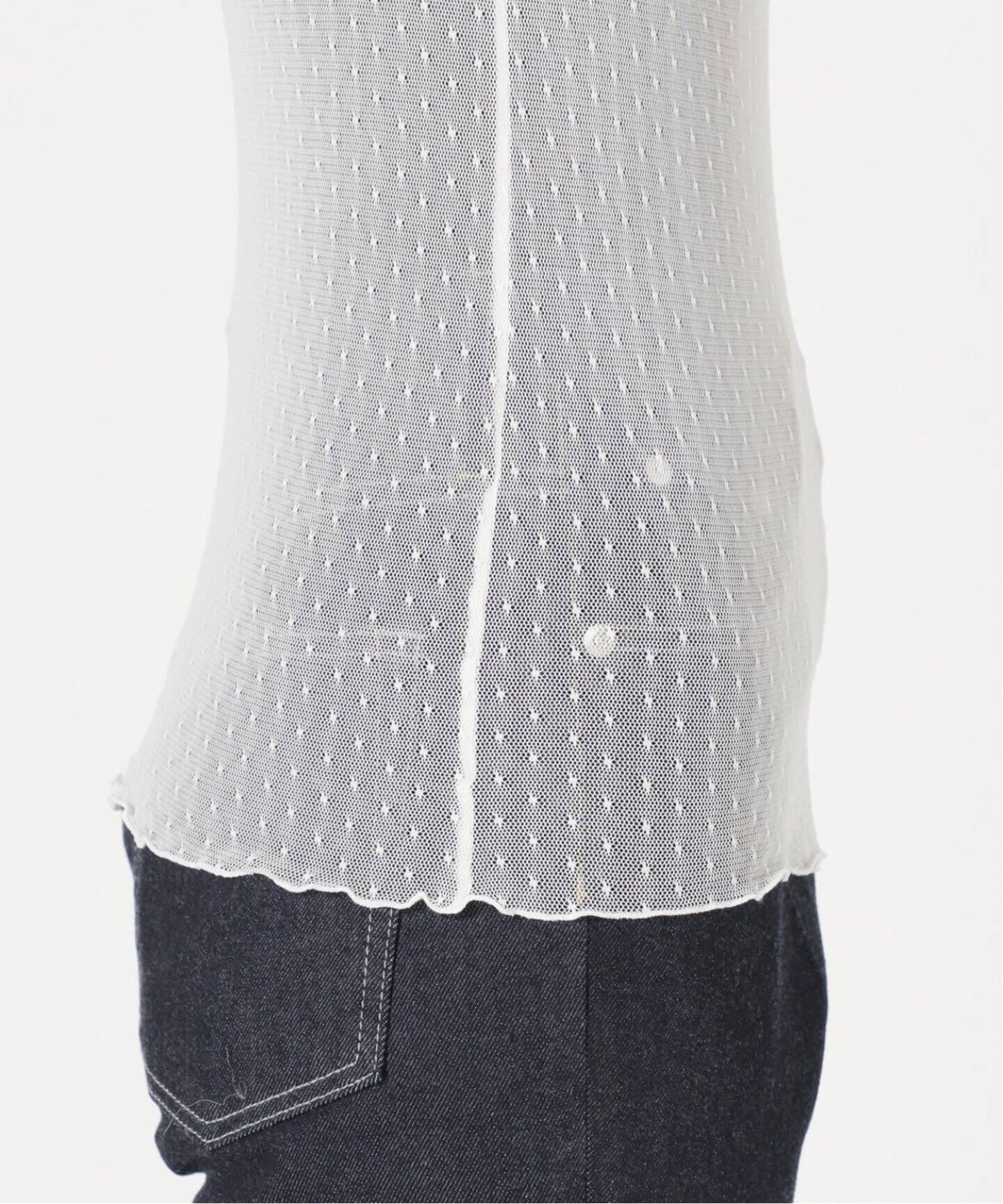 追加》IENA LA BOUCLE ドットチュールタートルネック（Tシャツ  