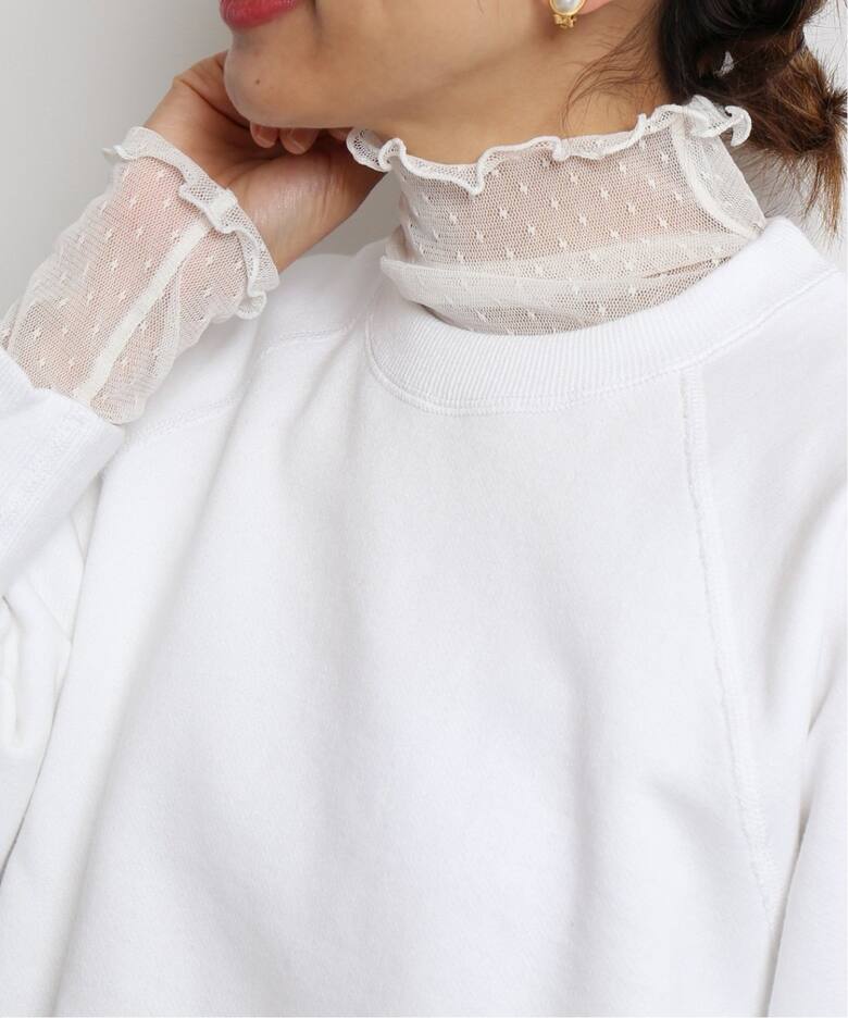 追加》IENA LA BOUCLE ドットチュールタートルネック（Tシャツ  