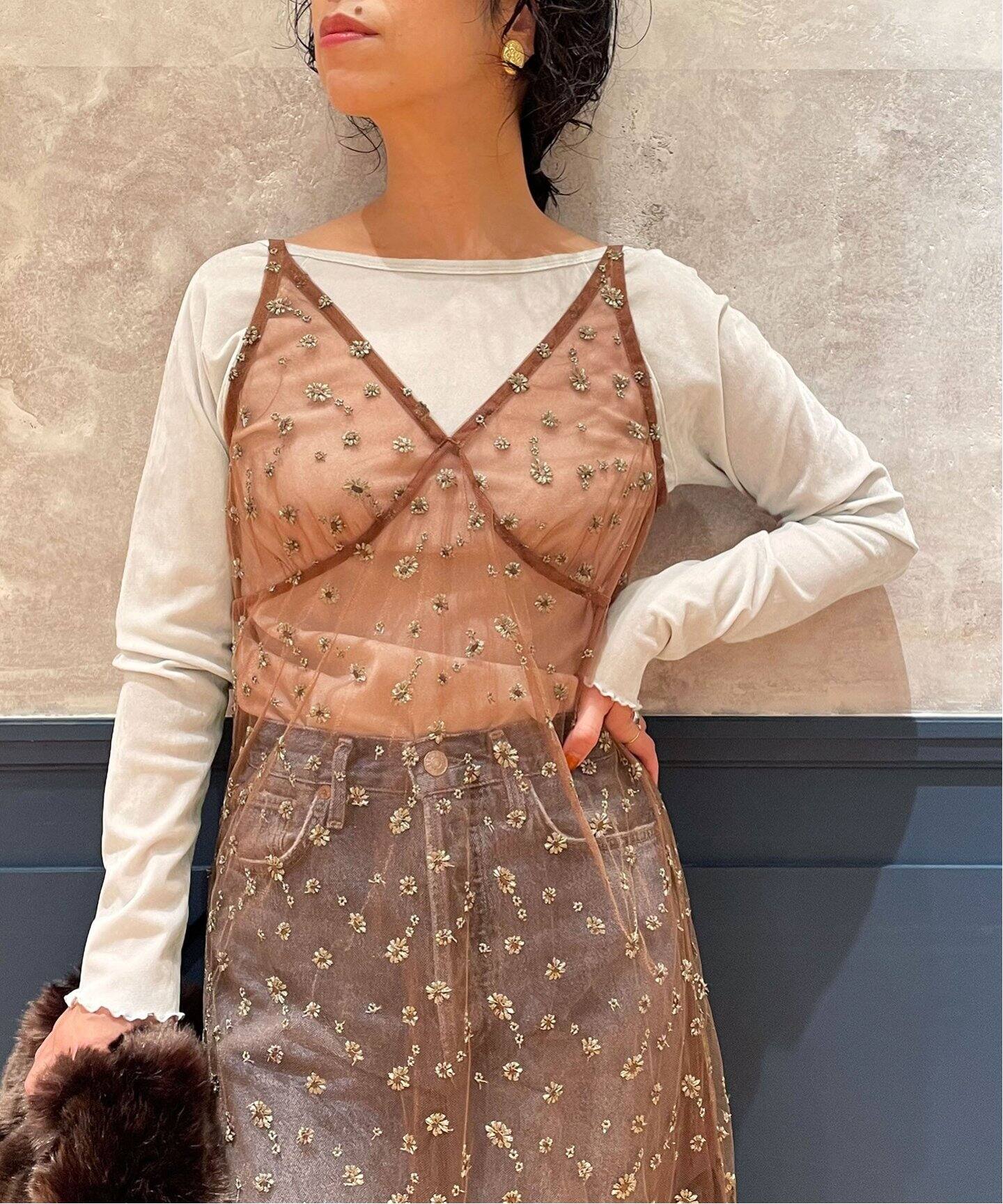 IENA LA BOUCLE フロッキーチュールロングスリーブプルオーバー（T 