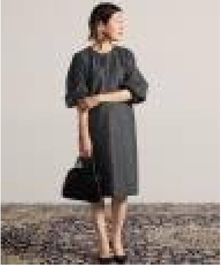 ウールリング圧縮 パフスリーブチュニックワンピース（ワンピース  