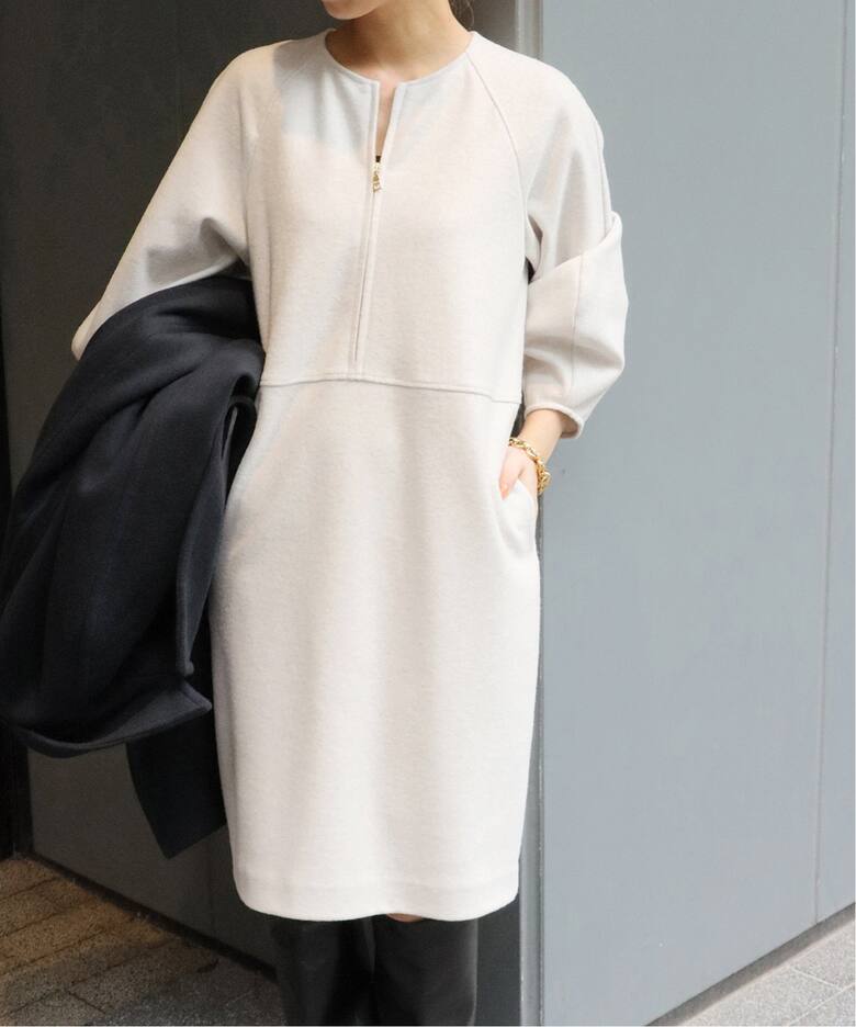 ウールリング圧縮 パフスリーブチュニックワンピース（ワンピース  