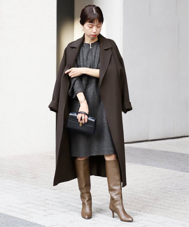 追加》ウールリング圧縮 パフスリーブチュニックワンピース  