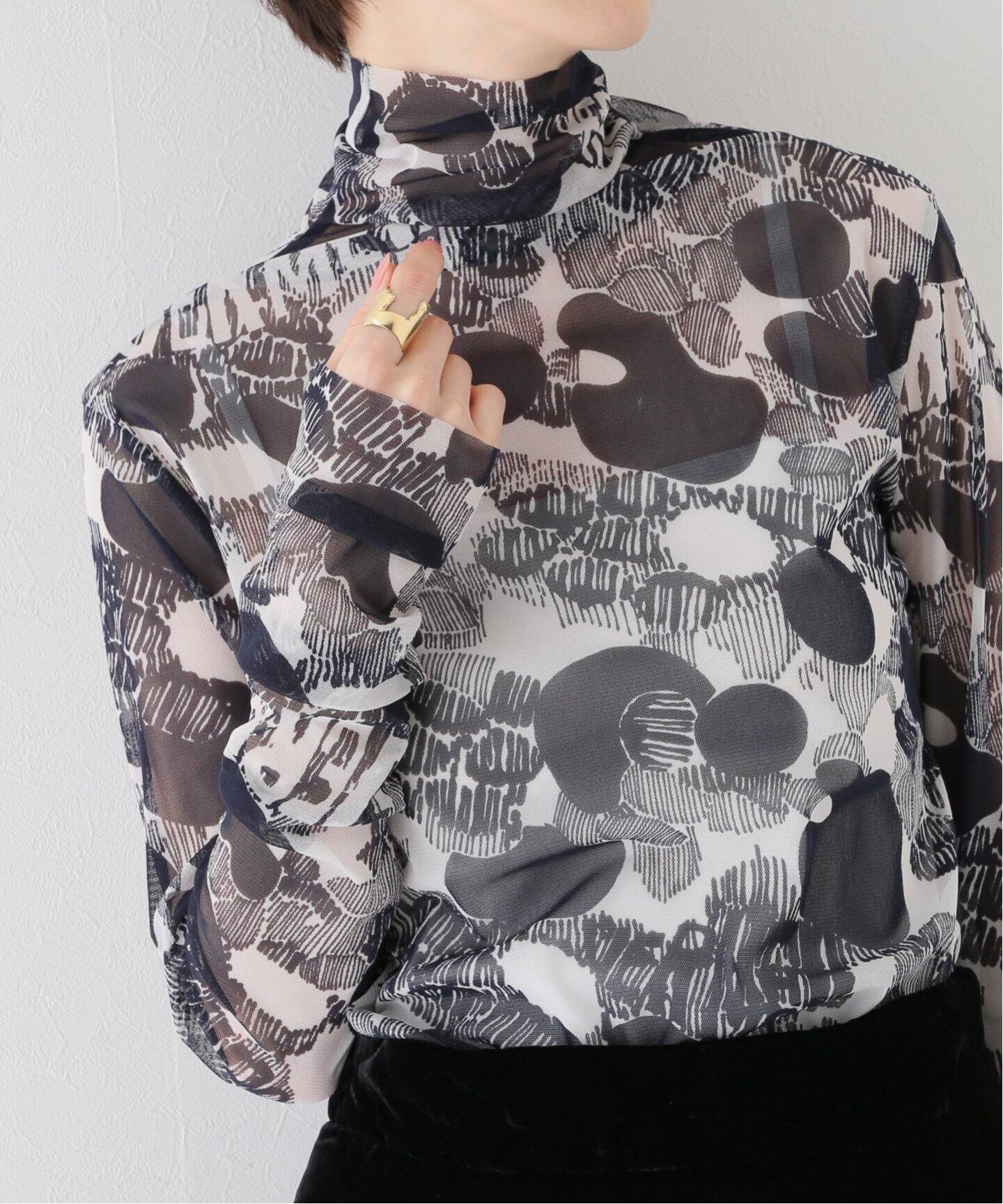 VERMEILプリントメッシュタートル（Tシャツ／カットソー）｜VERMEIL 
