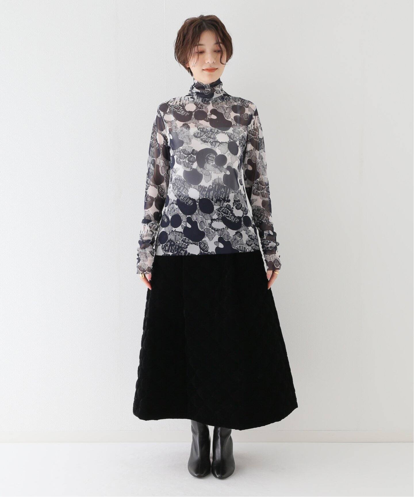 VERMEILプリントメッシュタートル（Tシャツ／カットソー）｜VERMEIL 