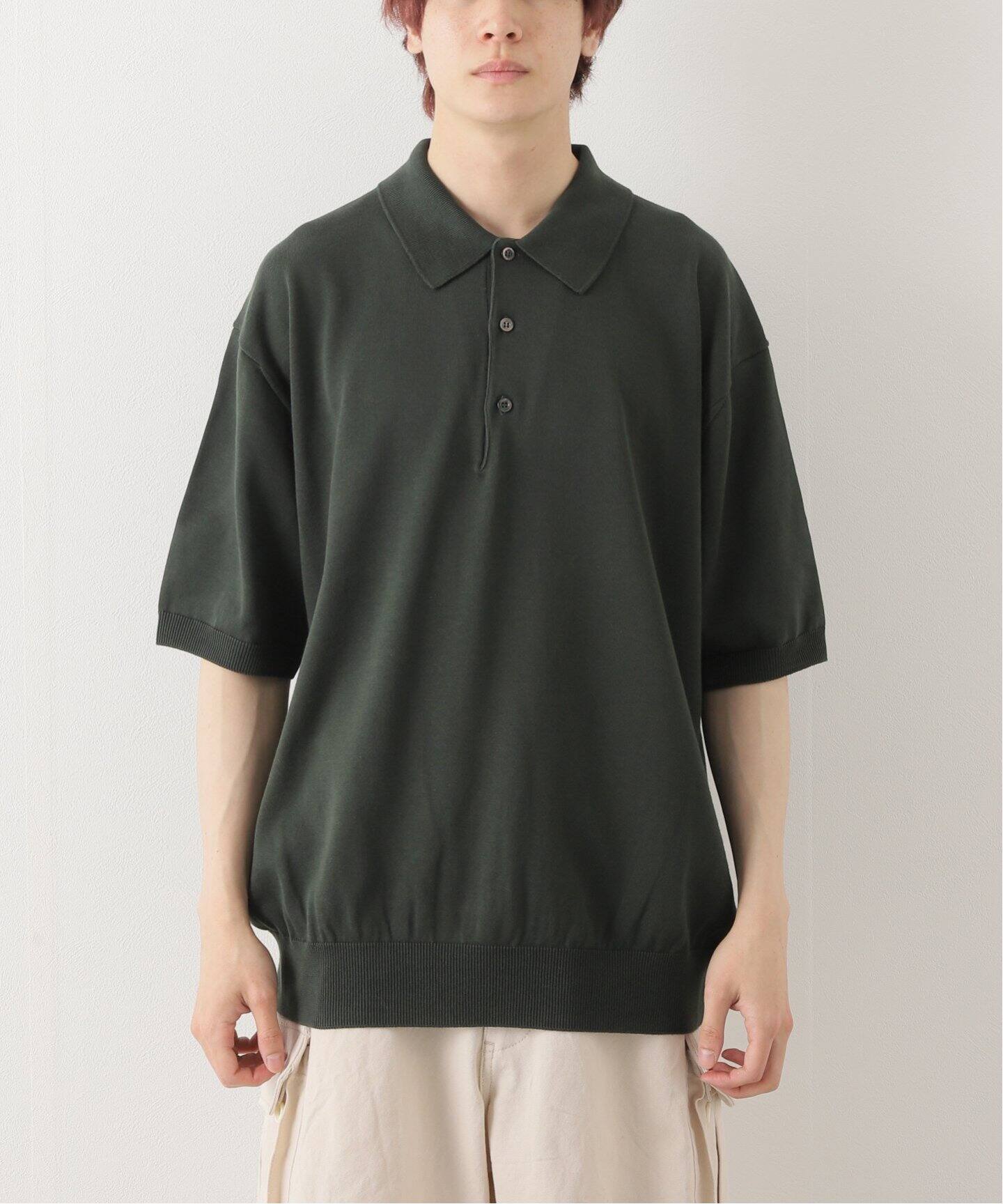 A.PRESSE/アプレッセ】Cotton Knit S/S Polo Shirts（Tシャツ 