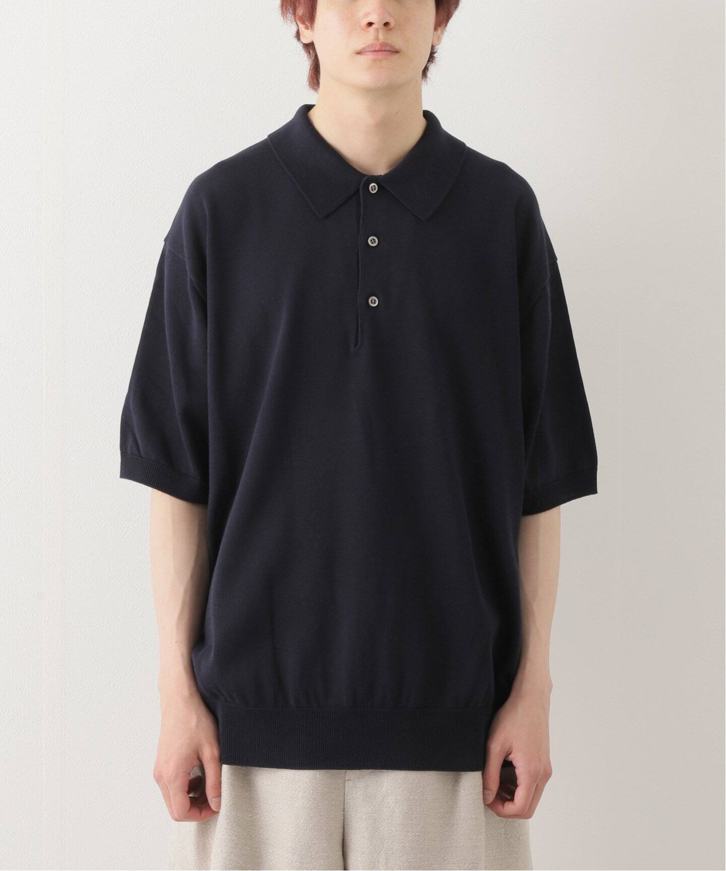 A.PRESSE/アプレッセ】Cotton Knit S/S Polo Shirts（Tシャツ 