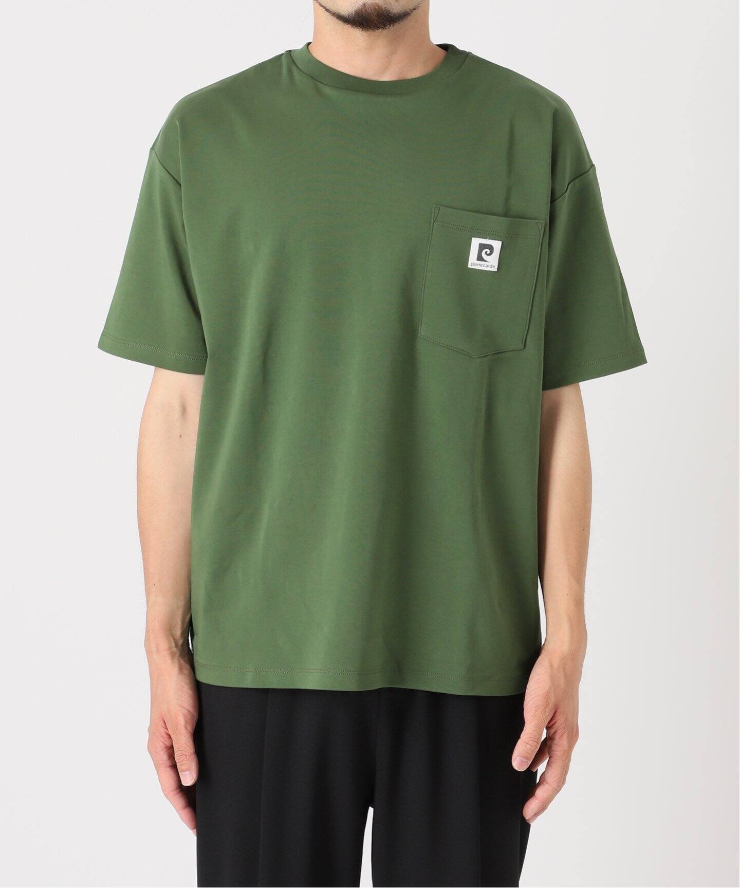 タグ付き未使用 ピエールカルダン Tシャツ ブラウス グリーン モノトーン タグ付き未使用 ピエールカルダン Tシャツ ブラウス グリーン