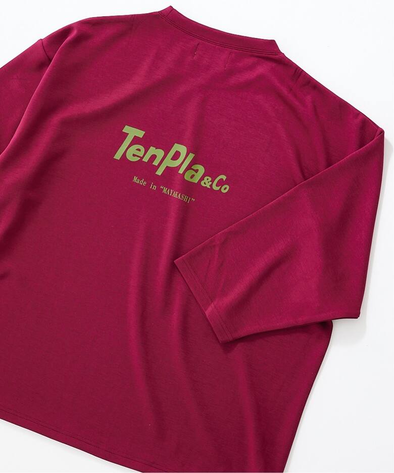 110 シャーリーテンプル ロゴプリントの八分袖カットソー 濃う 