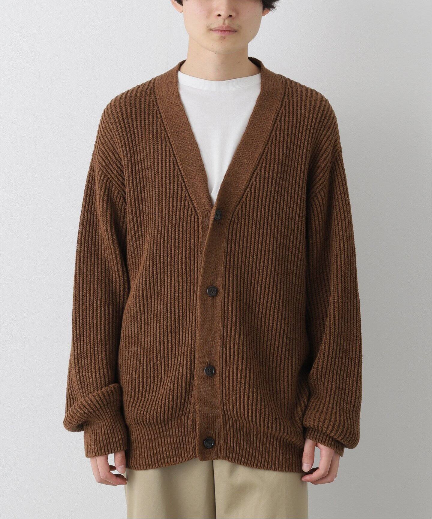 A.PRESSE/アプレッセ】Silk linen Cardigan（ニット／セーター）｜L 