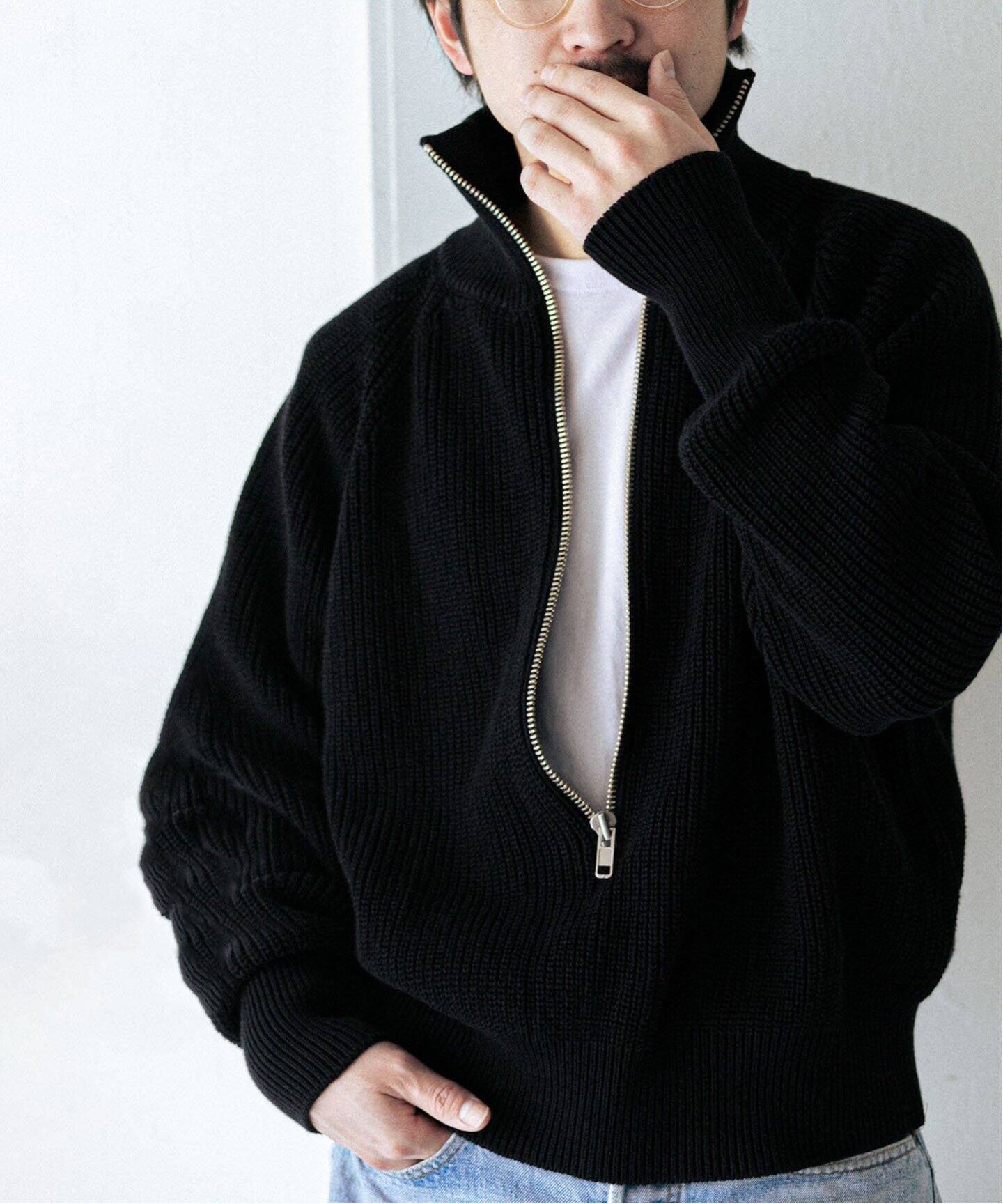 BATONER/バトナー】別注 Half Zip Ficsherman Knit（ニット／セーター 