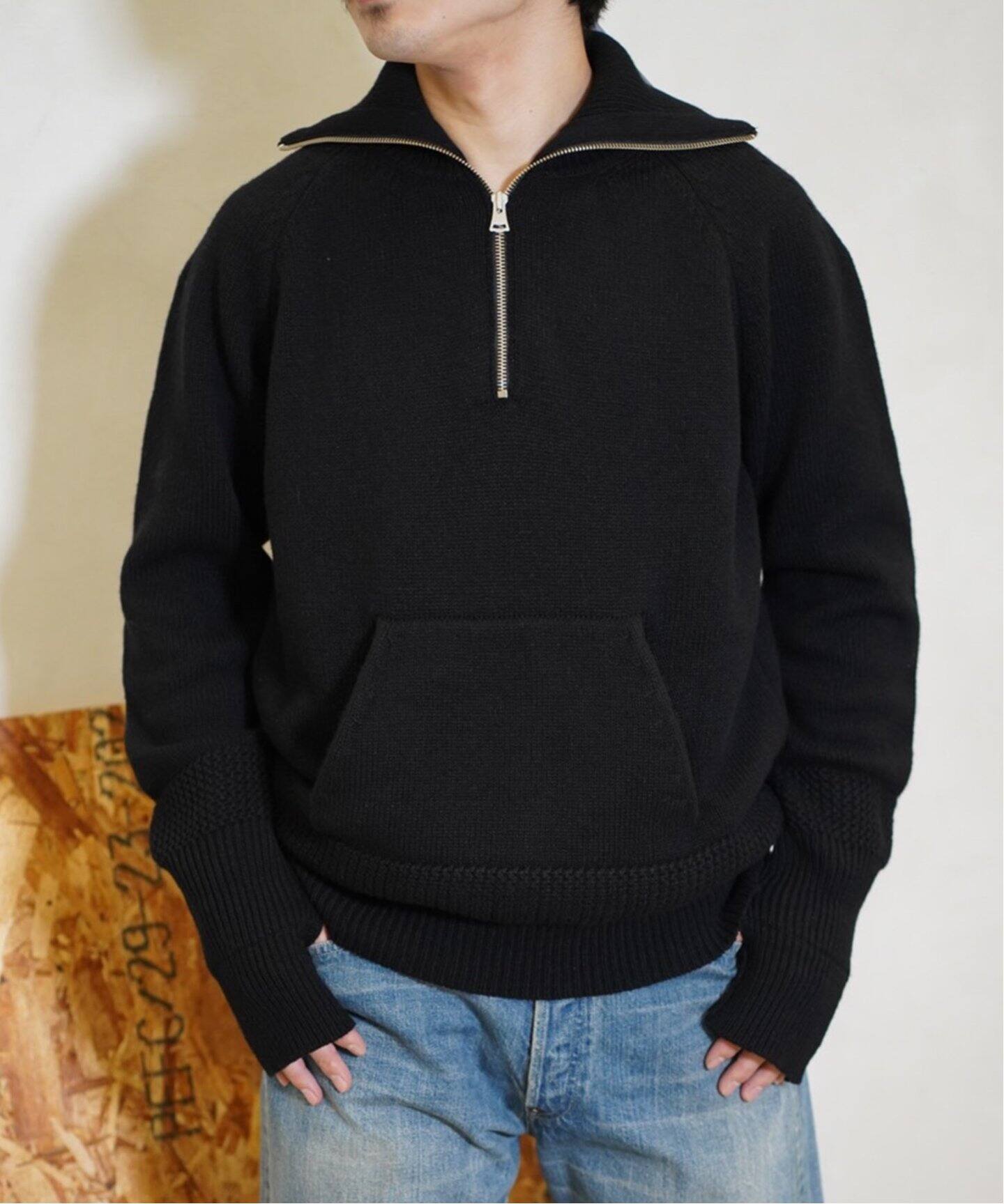 MAATEE&SONS / マーティー & サンズ】HALF JIP MILITARY SWEATER 
