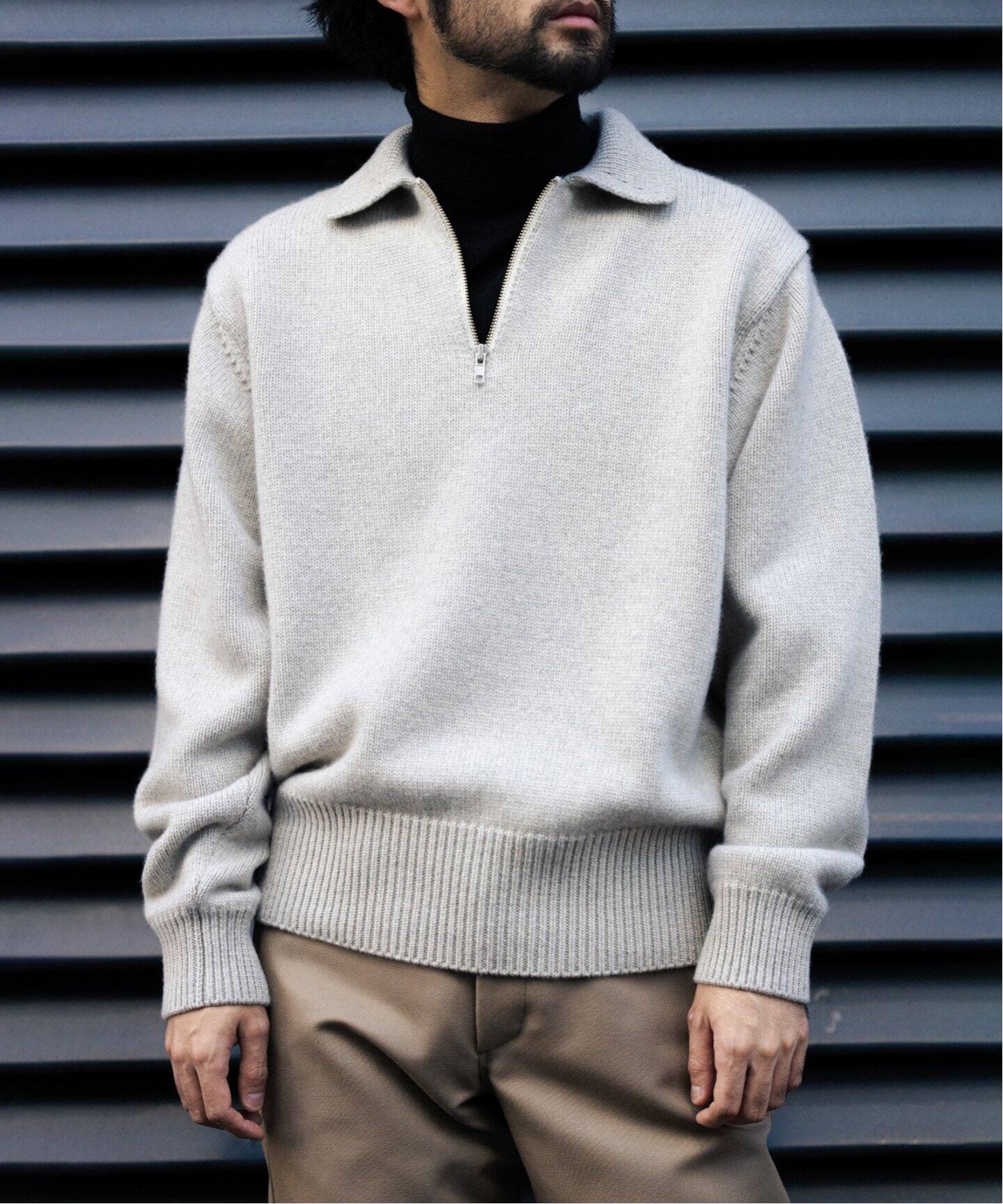 BATONER/バトナー】別注 Cashmere Polo Zip Knit（ニット／セーター 
