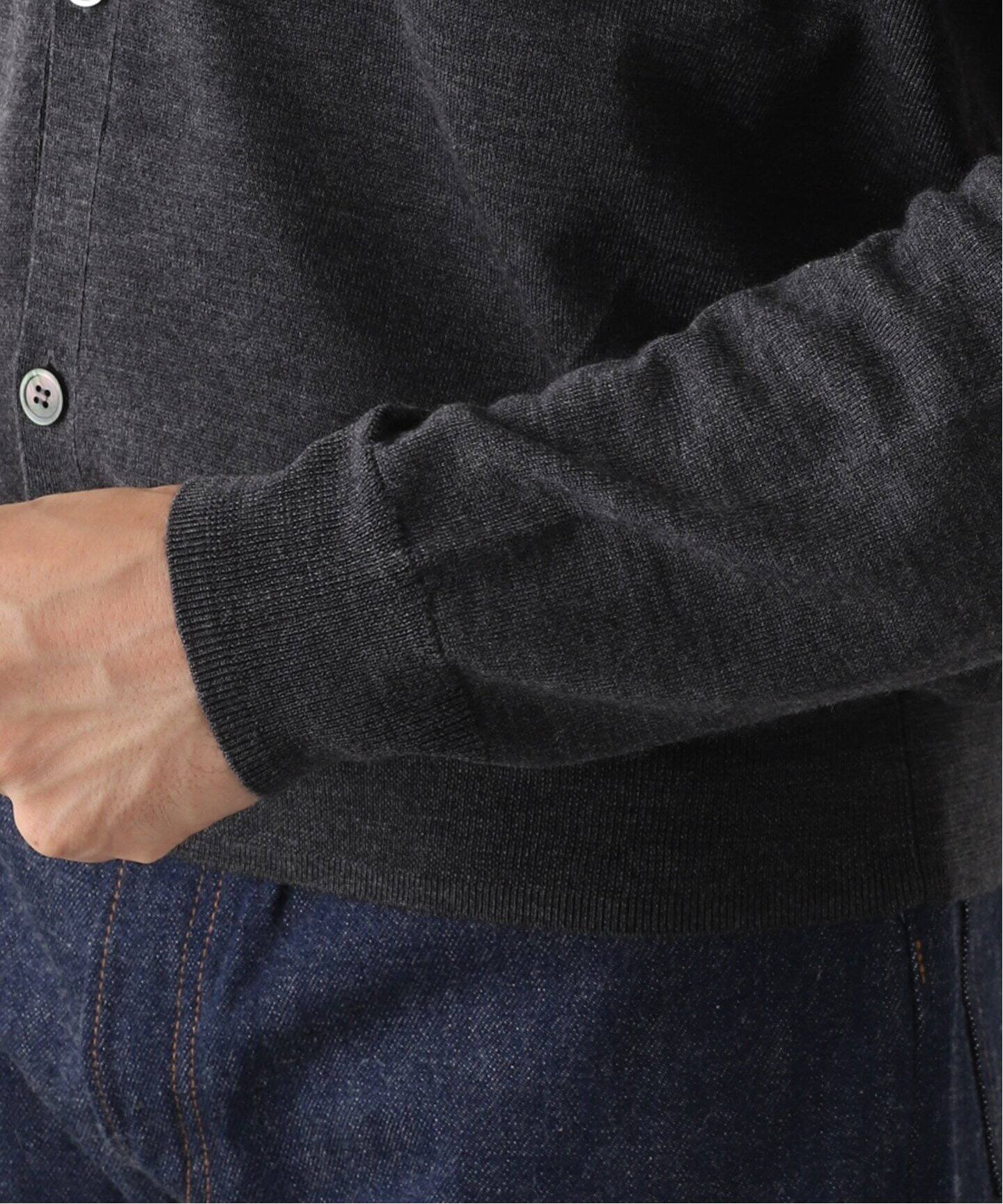 L’ECHOPPE(レショップ) LE ハイゲージニット　カーディガン ネイビー LE / エルイー】16G STANDARD CARDIGAN：カーディガン（ニット