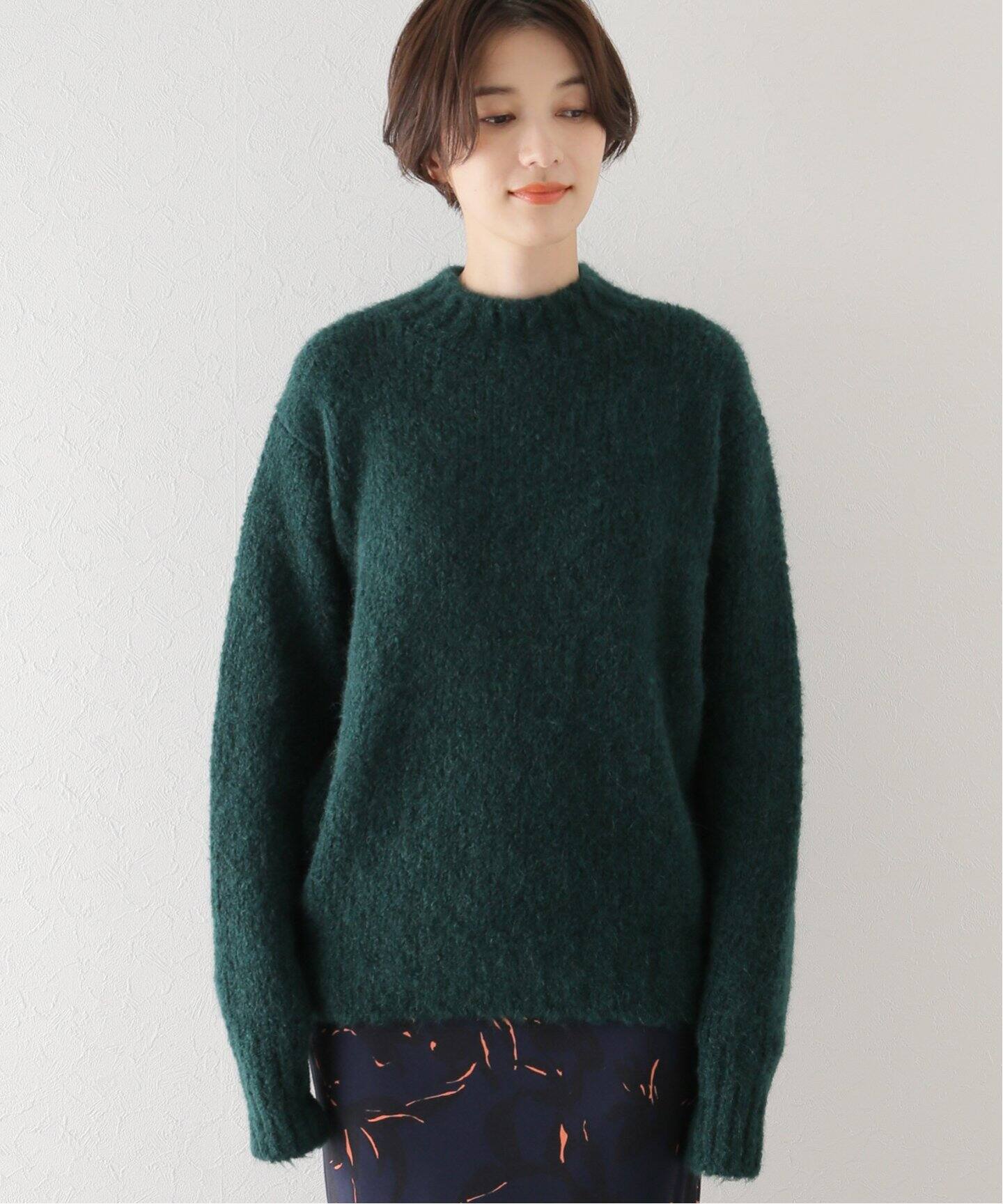 ATON / エイトン】BABY ALPACA(MIX素材) MOCK NECK SWEATER（ニット 