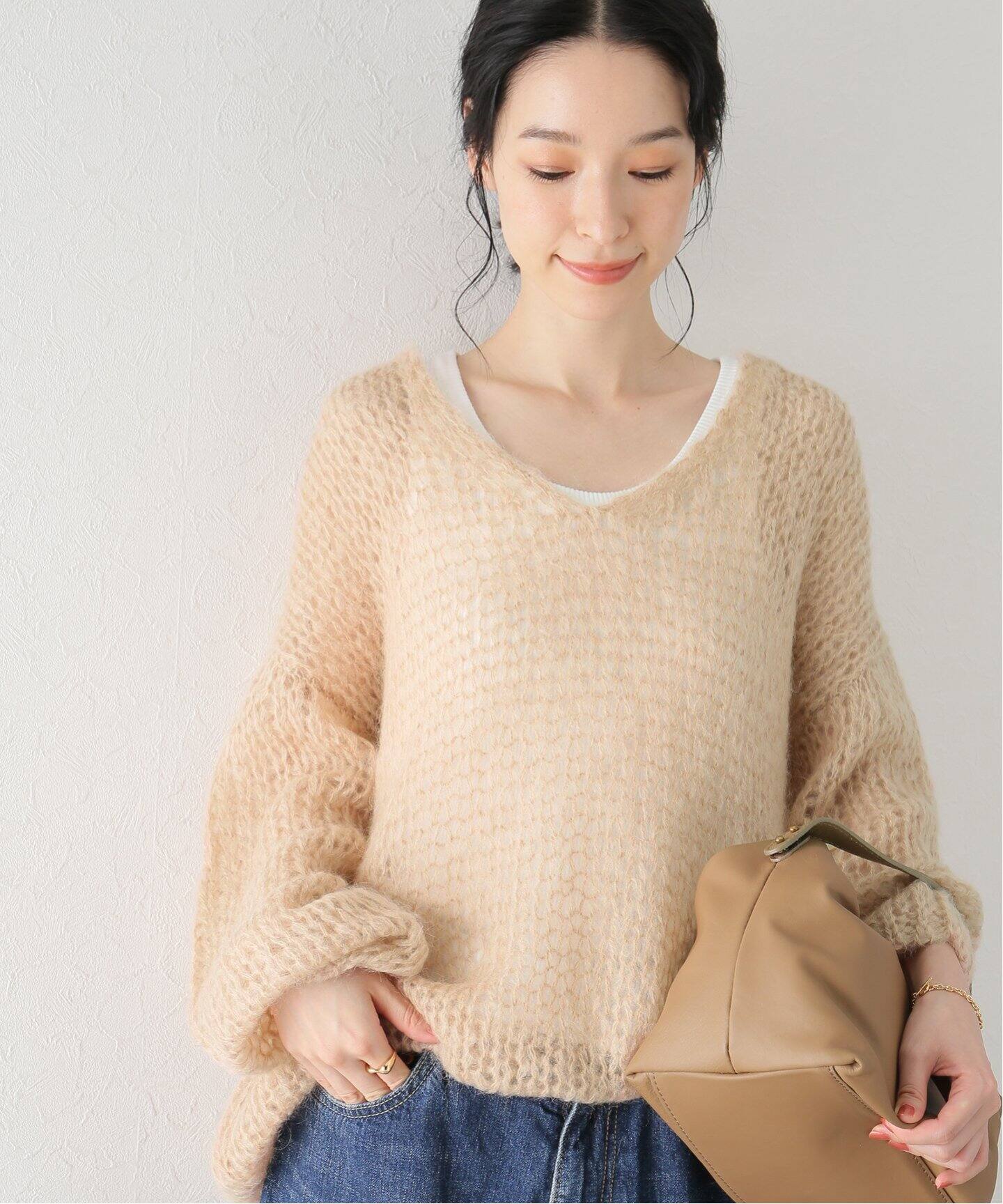 CLANE / クラネ】V NAECK LOOS MOHAIR KNIT TOPS（ニット／セーター 